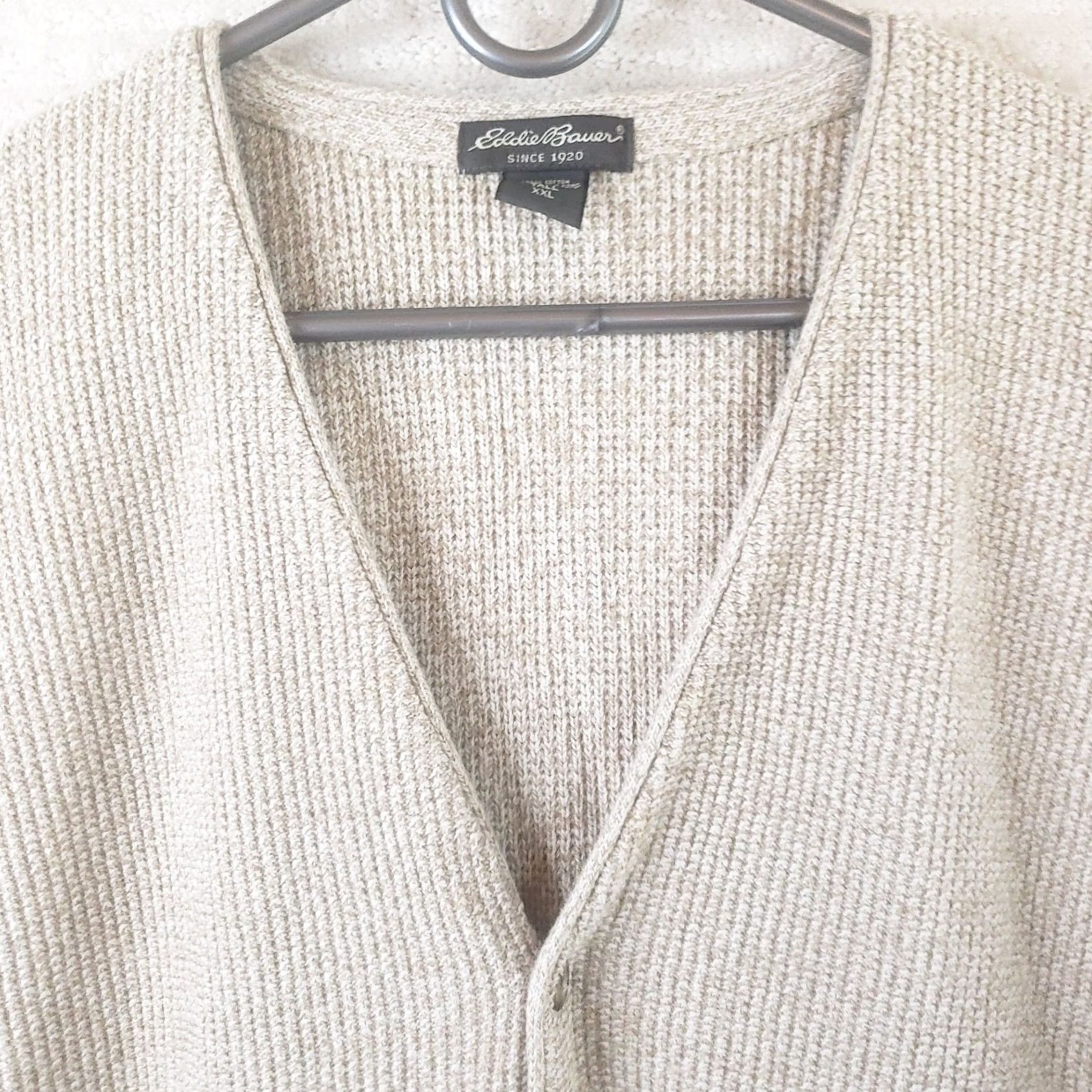 Eddie Bauer VINTAGE Eddie Bauer Sweater Vest Mens 2XLT Beige Button Front Cotton Knit Vest Sweatshirt Size US XXL / EU 58 / 5 - 5 Thumbnail