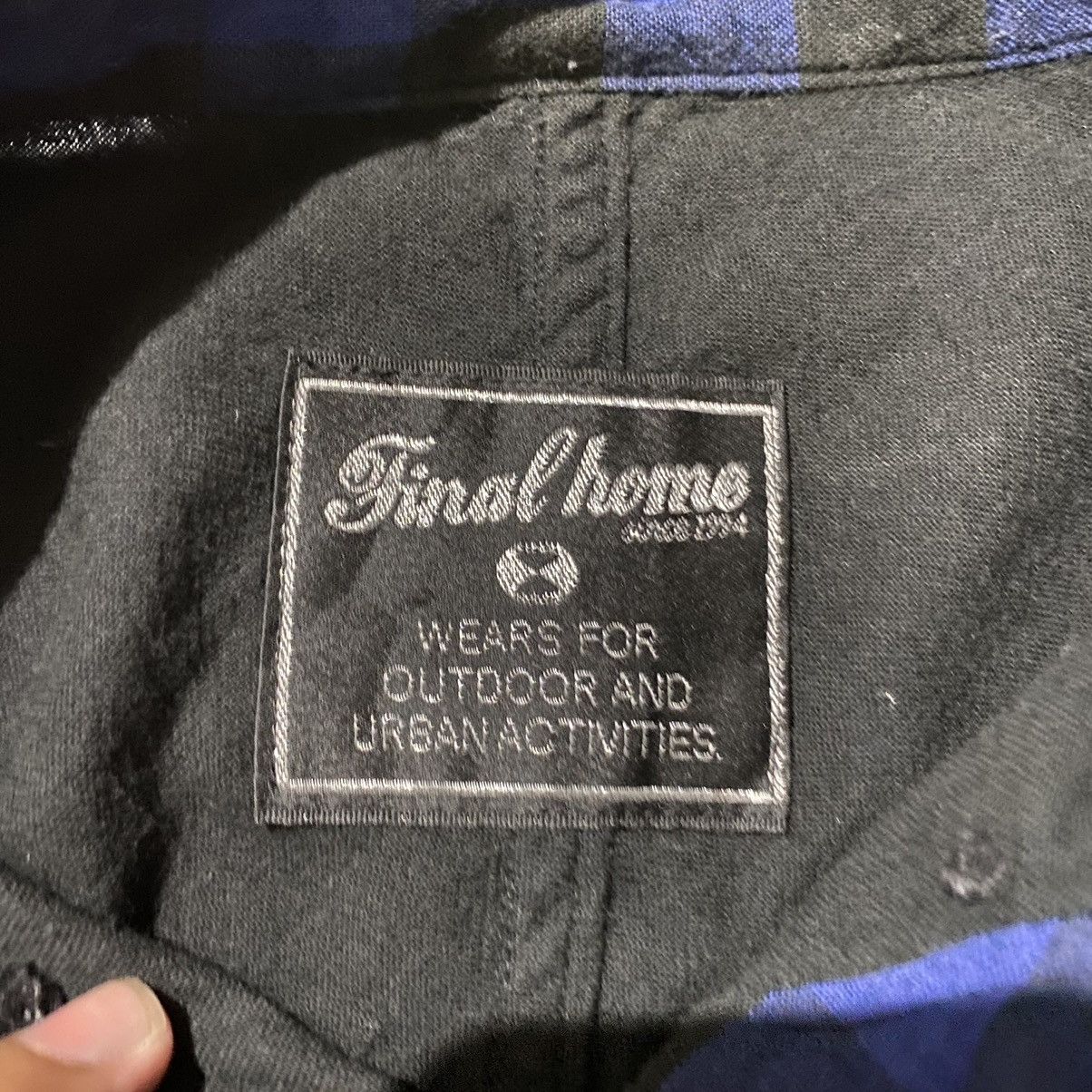 Final Home Final Home Blue/black dyed flannel shirt Size US M / EU 48-50 / 2 - 4 Thumbnail