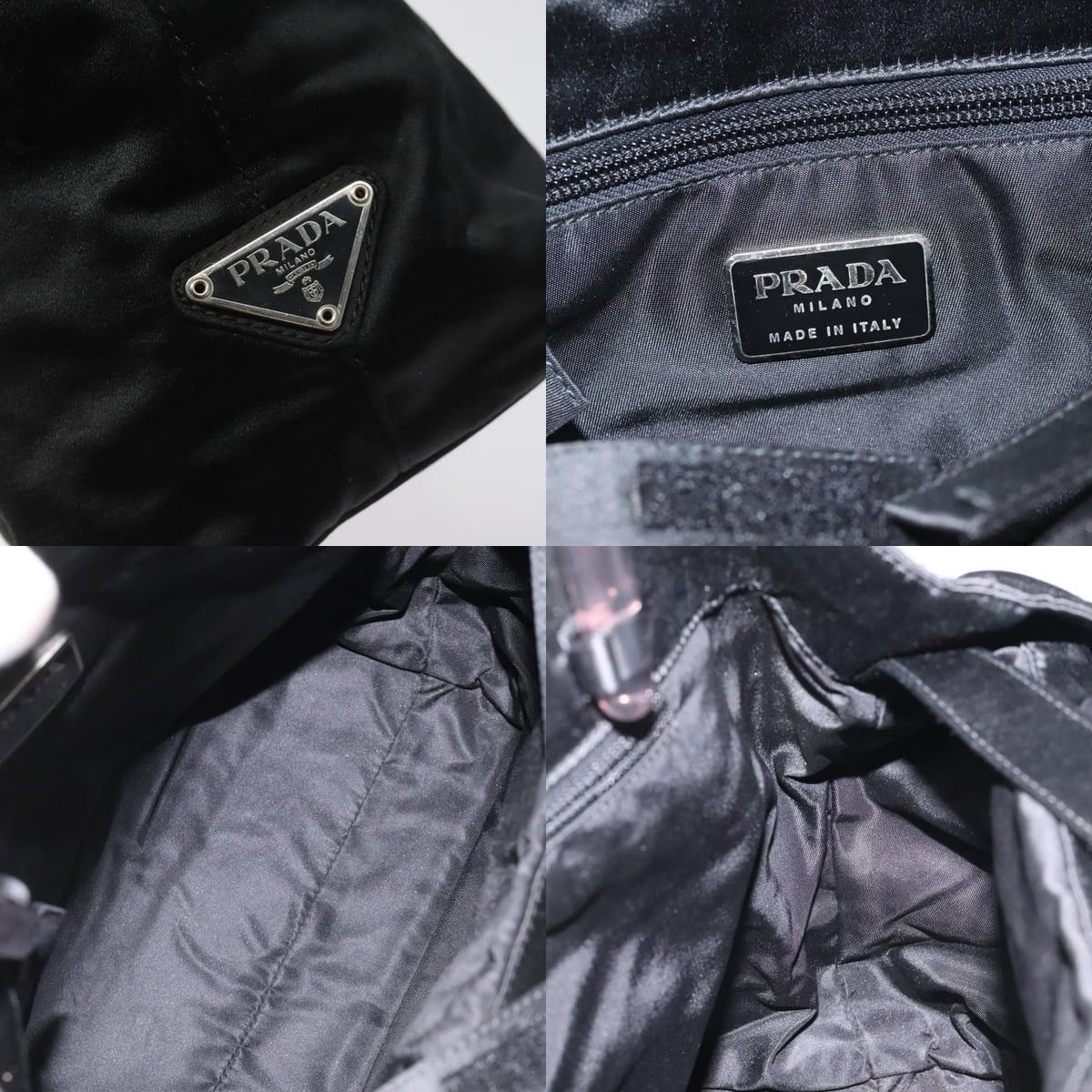 Prada PRADA Hand Bag Satin Black Size ONE SIZE - 11 Thumbnail