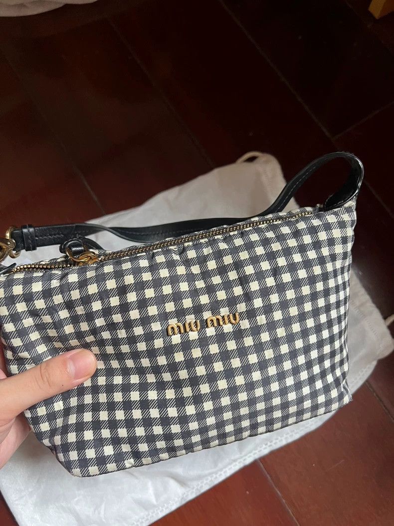 Prada Miumiu Checkered Bag Personal Use Sold As Is-2506 Size ONE SIZE - 7 Thumbnail