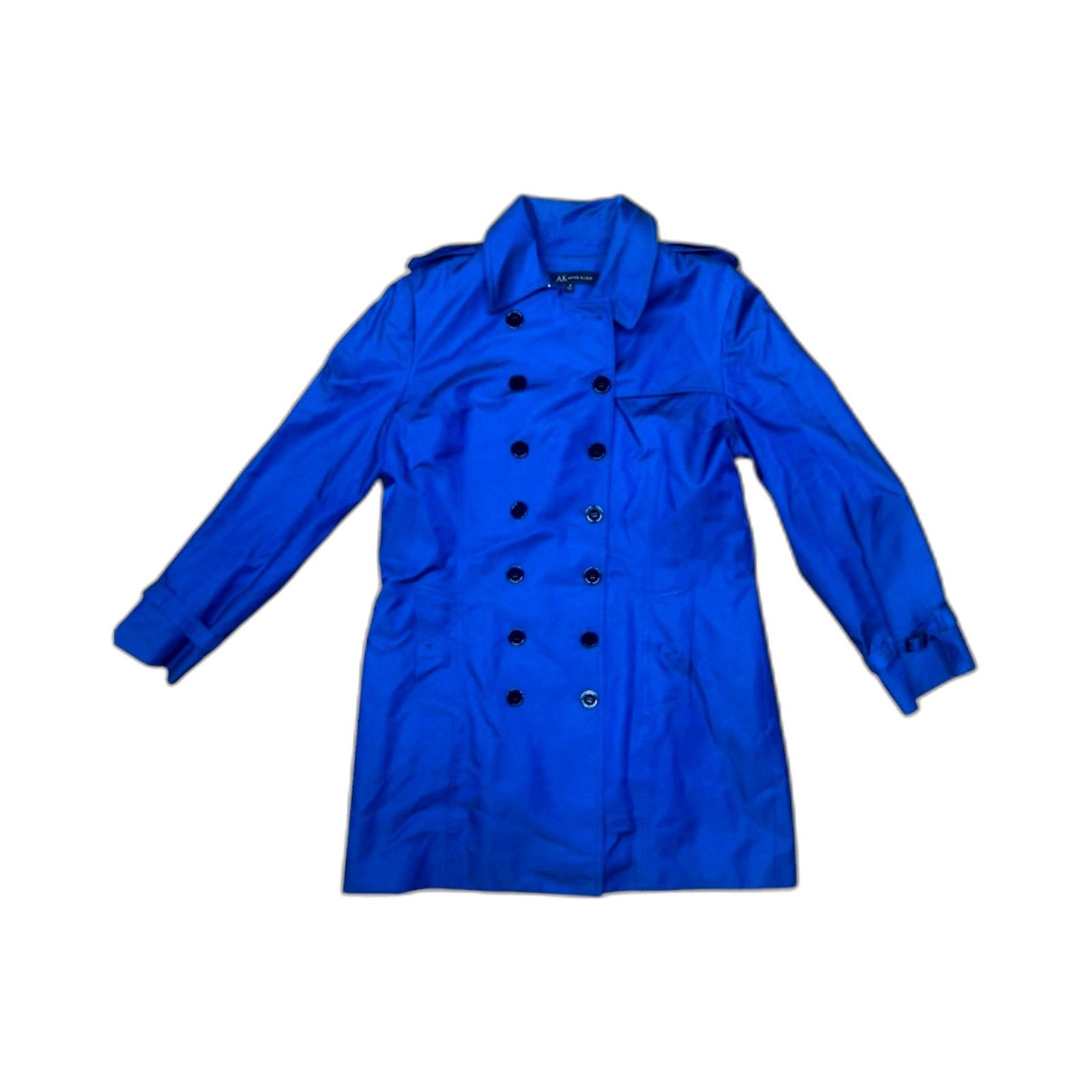 Vintage Anne Klein AK Women's Double-Breasted Peacoat Coat Navy Blue Size US M / EU 48-50 / 2 - 1 Thumbnail