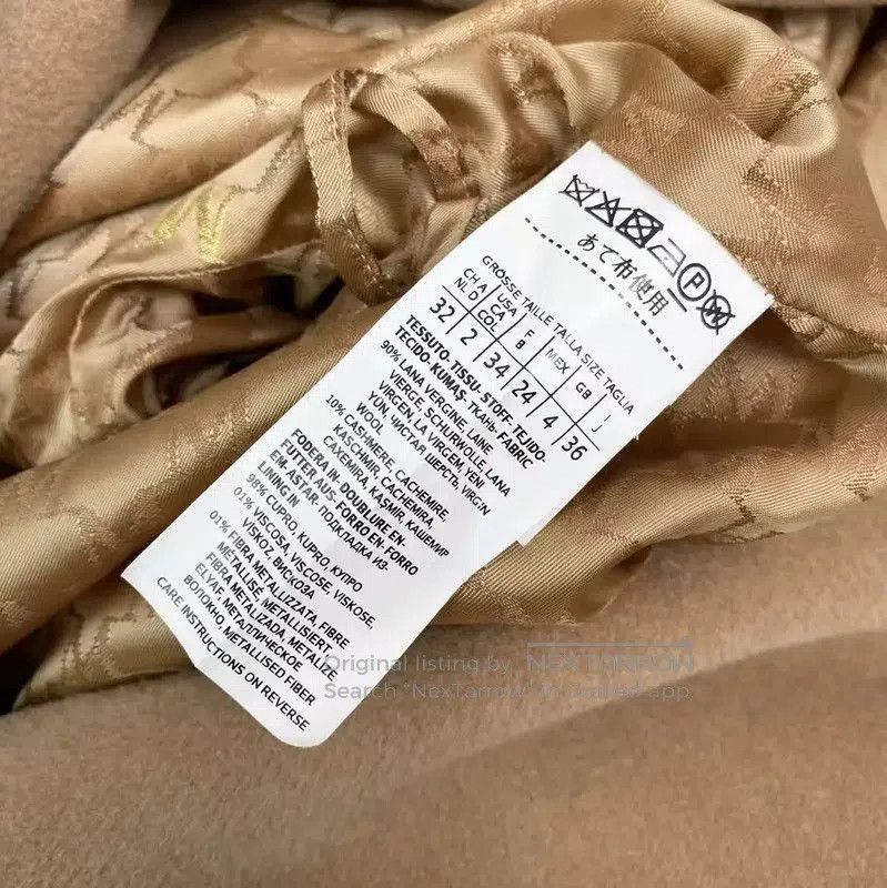 Max Mara MaxMara Beige Wool Women's Coat . Size XXS / US 00 / IT 34 - 4 Thumbnail