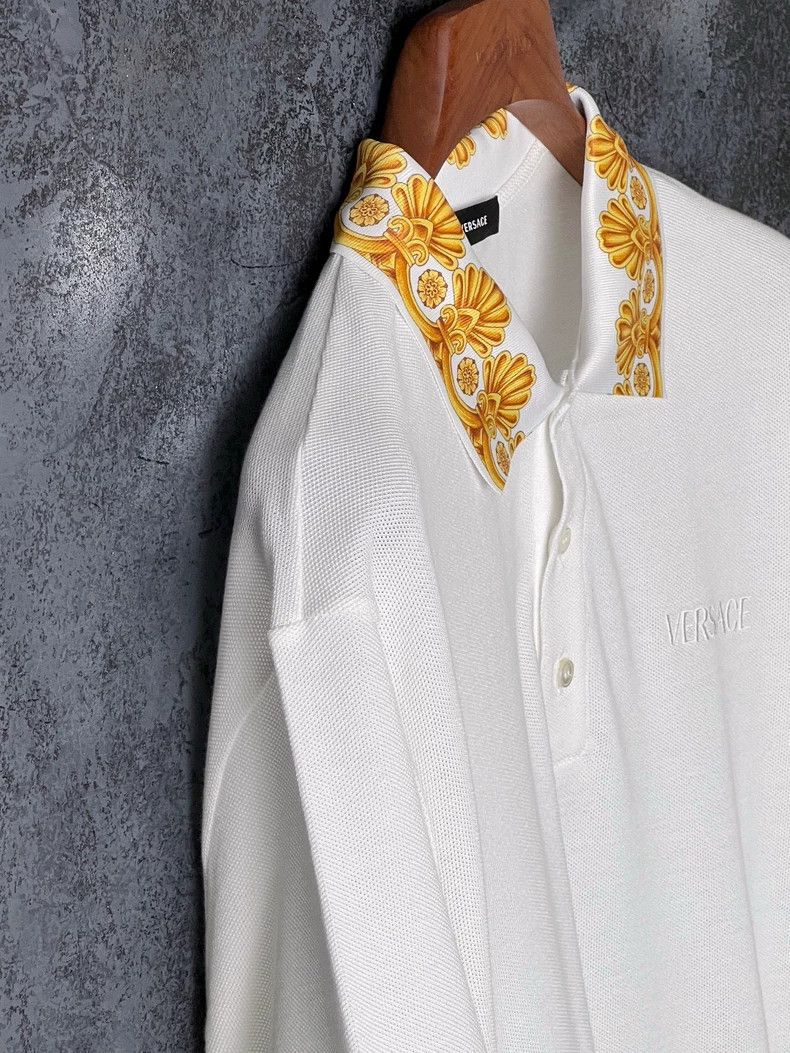 Versace Versace White cotton short-sleeved polo shirt Size US XXL / EU 58 / 5 - 6 Thumbnail