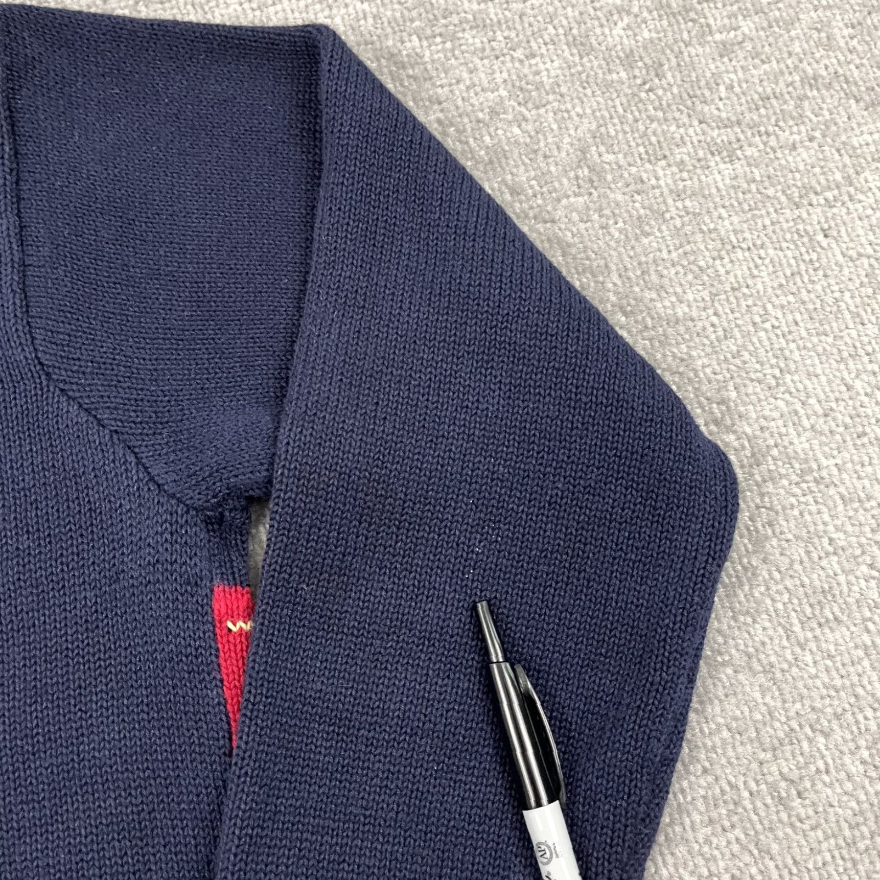 Vintage VINTAGE Eagles Eye Sweater Womens M Cardigan Zip School Teacher Academia Apples Blue Knit Crew Neck Regular Fit Size M / US 6-8 / IT 42-44 - 7 Thumbnail