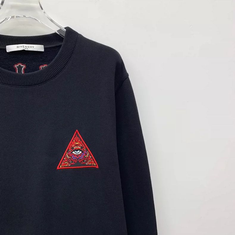 Givenchy Givenchy Black Logo Letter Embroidery Cotton Crew Neck Lon Size US S / EU 44-46 / 1 - 3 Thumbnail