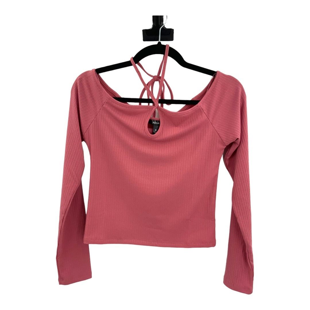 Other Aqua Pink Long Sleeve Cutout Halter Top Medium NWT $58 MSRP Size M / US 6-8 / IT 42-44 - 3 Thumbnail