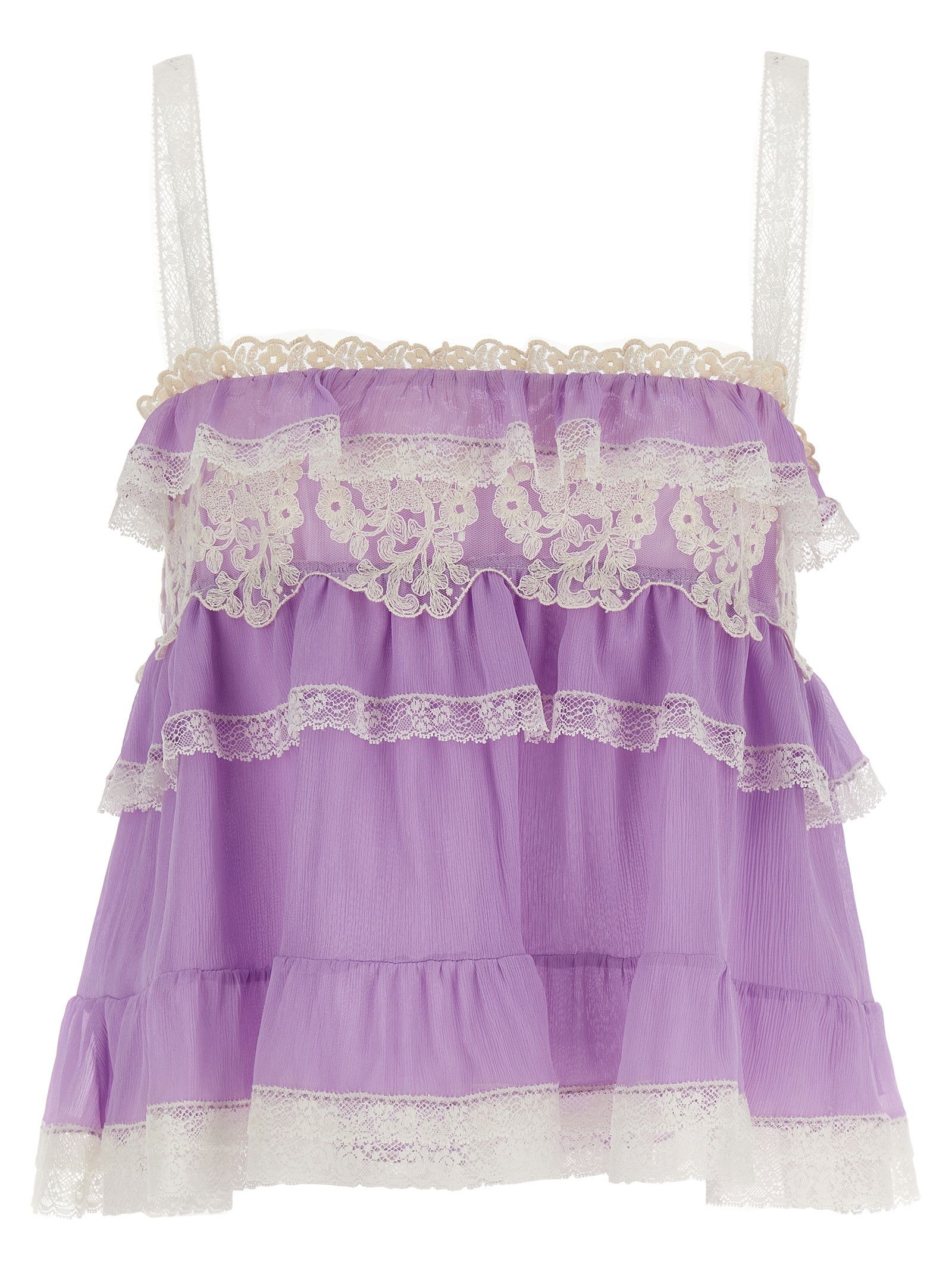 Alberta Ferretti Flounces and lace top Size S / US 4 / IT 40 - 1 Thumbnail