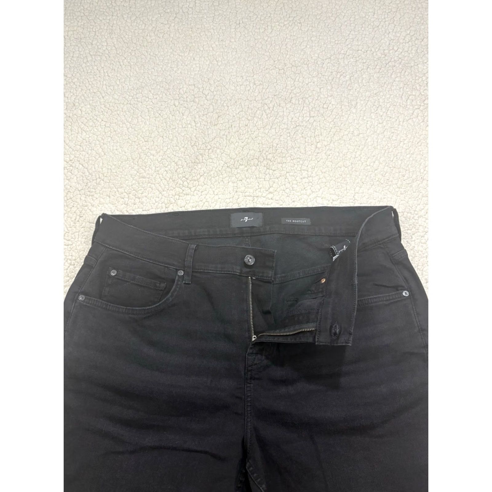 7 For All Mankind 7 for All Mankind Jeans Bootcut Men 38 Black Denim Stretch 5-Pocket Inseam 35 Regular Top Bootcut Logo Zipper Button Cotton Blend Casual N/A Size US 38 / EU 54 - 2 Thumbnail