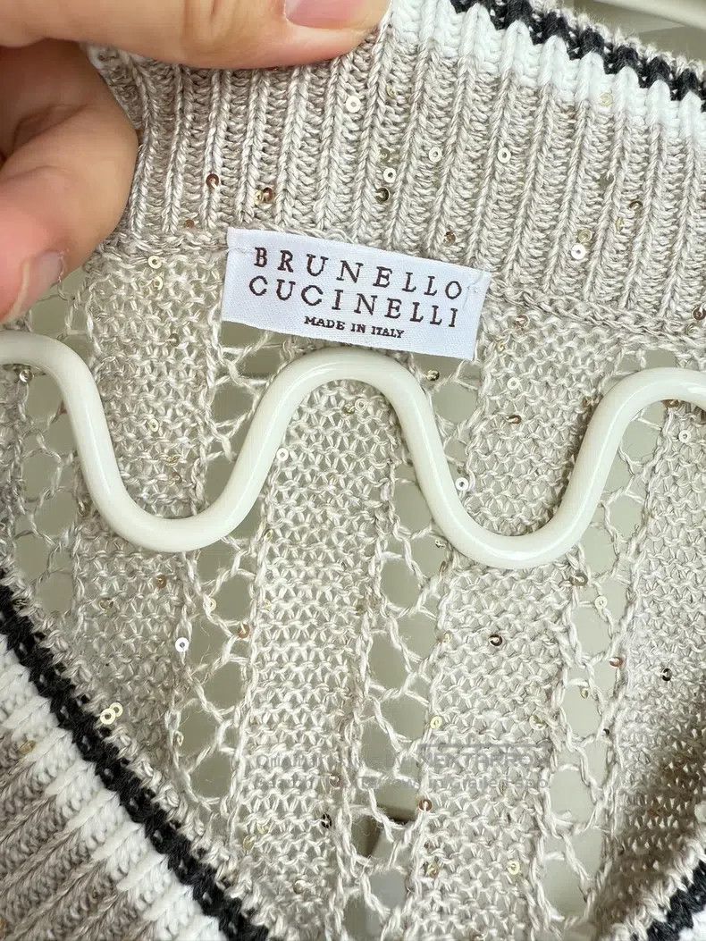 Brunello Cucinelli Brunello Cucinelli Hollow-out knitwear, off-white, exquisi Size M / US 6-8 / IT 42-44 - 2 Thumbnail