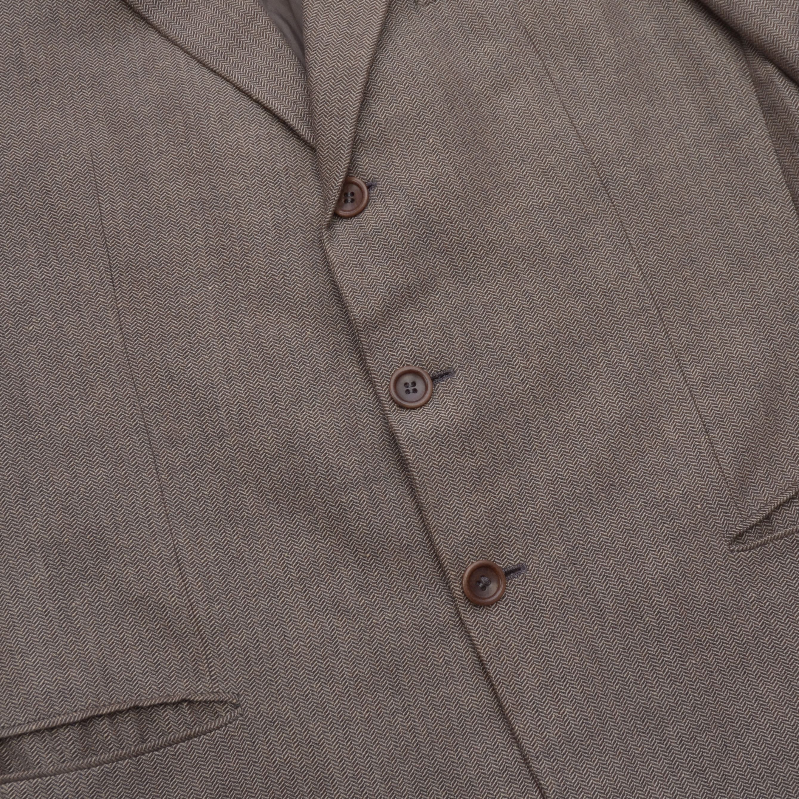 Armani × Armani Collezioni × Giorgio Armani Vintage Luxury Armani Collezioni Tweed Linen Casual Blazer Size 52L - 5 Thumbnail
