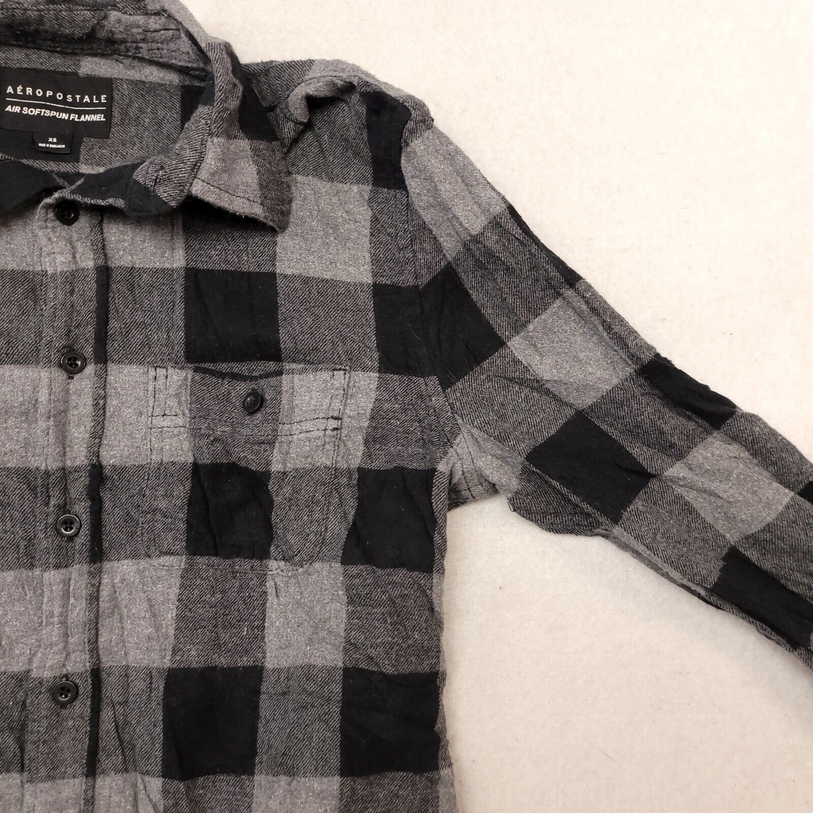 Aeropostale Aeropostale Buffalo Check Flannel Shirt Mens Size XS Gray Size US XS / EU 42 / 0 - 5 Thumbnail
