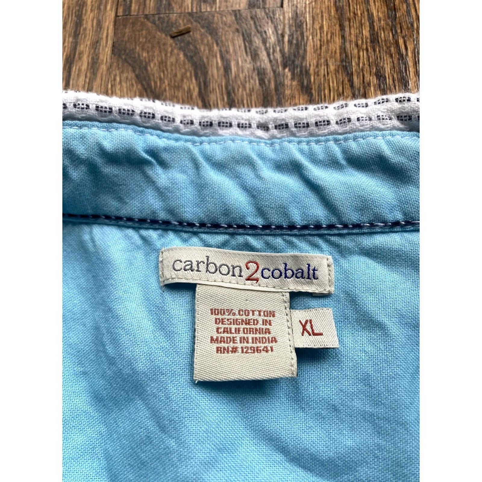 Carbon2Cobalt Carbon2Cobalt Button-Up Shirt Mens XL Long Sleeve Striped Blue White Cotton Pocketed Casual Shirt Size US XL / EU 56 / 4 - 5 Thumbnail