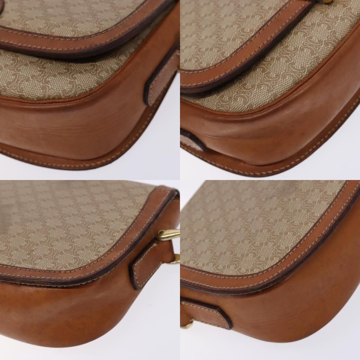 Celine CELINE Macadam Canvas Shoulder Bag Beige Gold Size ONE SIZE - 10 Thumbnail