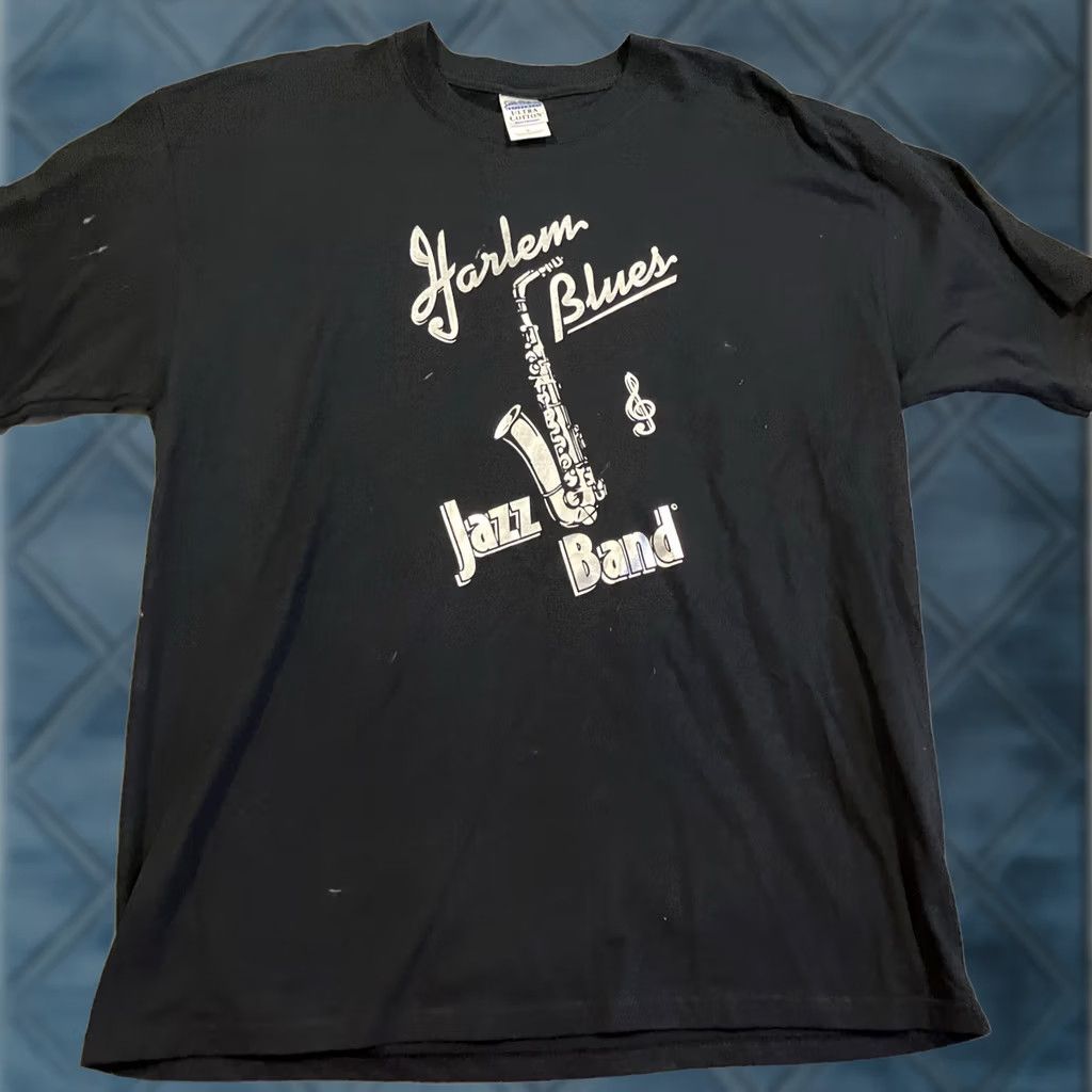 Gildan VINTAGE Harlem Blues & Jazz Band Logo T Shirt Black Men XL Size US XL / EU 56 / 4 - 1 Thumbnail