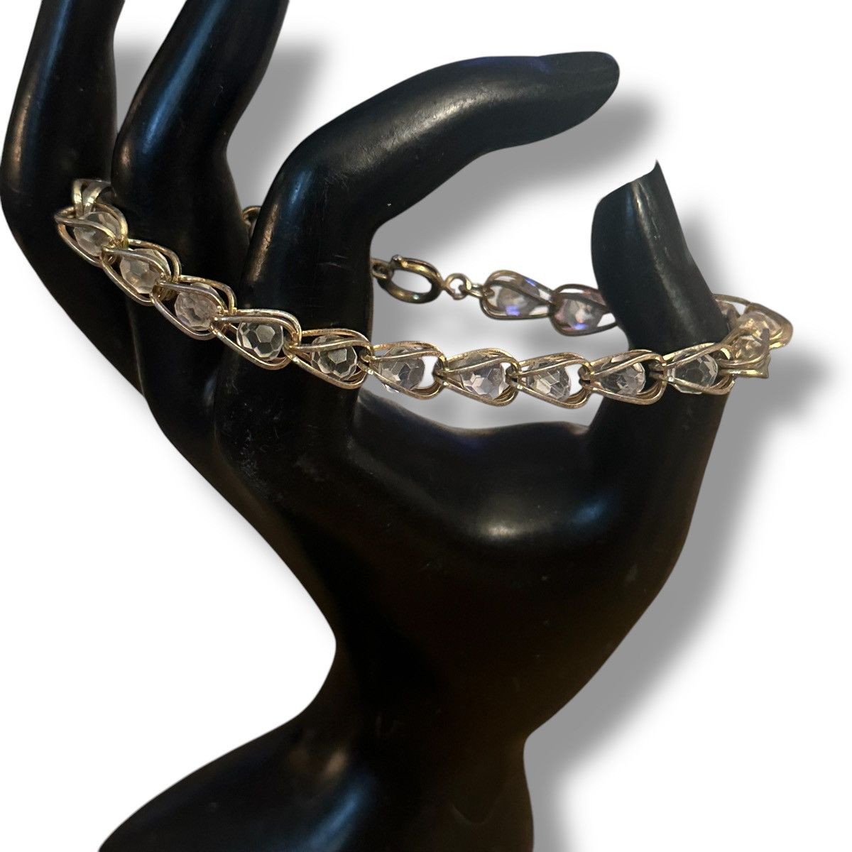 Vintage Vintage gold tone caged crystal bracelet Size ONE SIZE - 2 Thumbnail