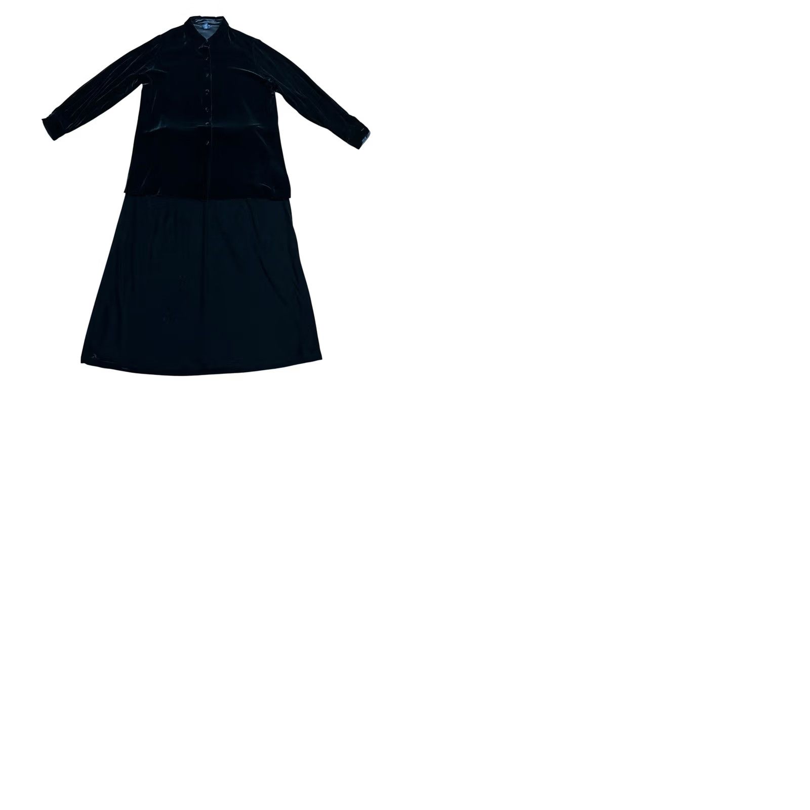 Lands' End VINTAGE Lands' End Blouse & Skirt 2 Piece Set Women Large 14-16 Black Long Sleeve Clothes Pants Suit? Size L / US 10 / IT 46 - 12 Thumbnail