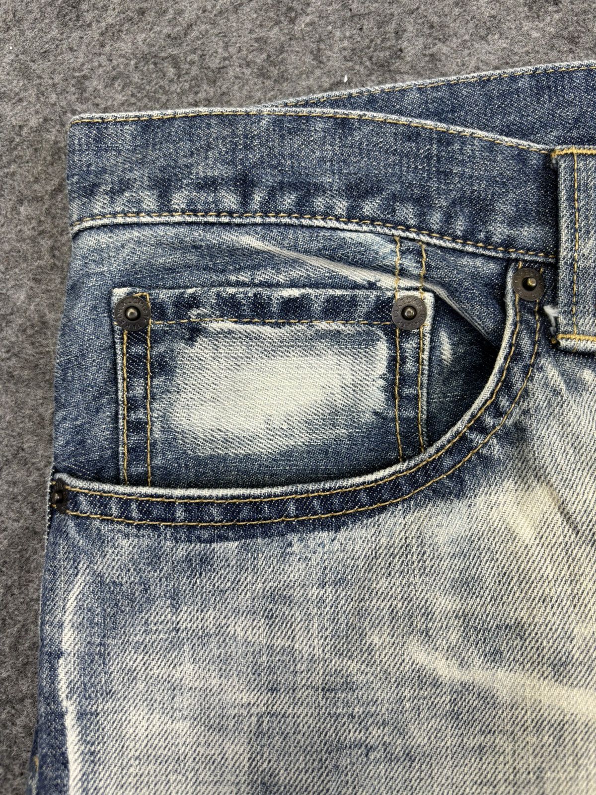 Japanese Brand 💥Insane 90s Style💥TK Bleaches All Over Denim K23 Size US 33 - 5 Thumbnail