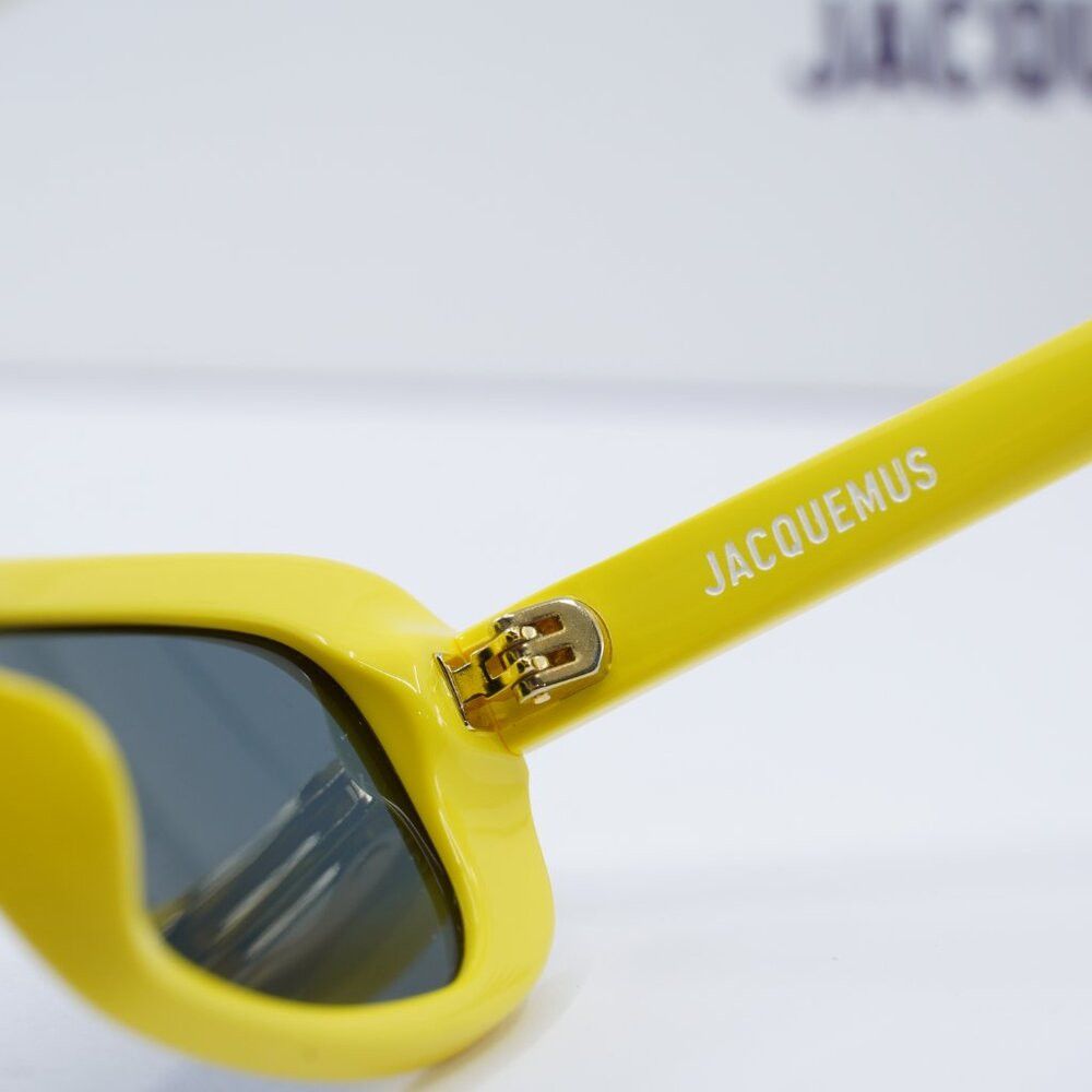 Jacquemus Jacquemus Capri Rectangular Sunglasses Yellow\Grey Size ONE SIZE - 7 Thumbnail
