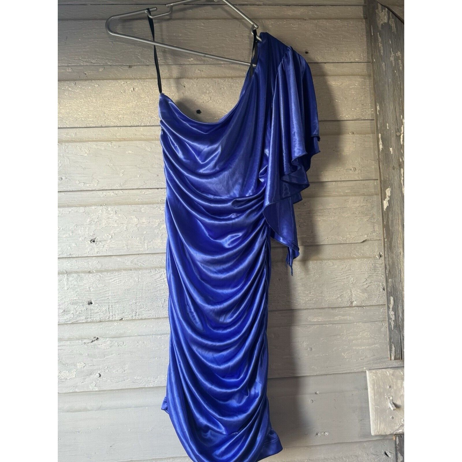 Other Deb Formal blue Prom Dress - One Shoulder, Satin Size M Size M / US 6-8 / IT 42-44 - 5 Thumbnail