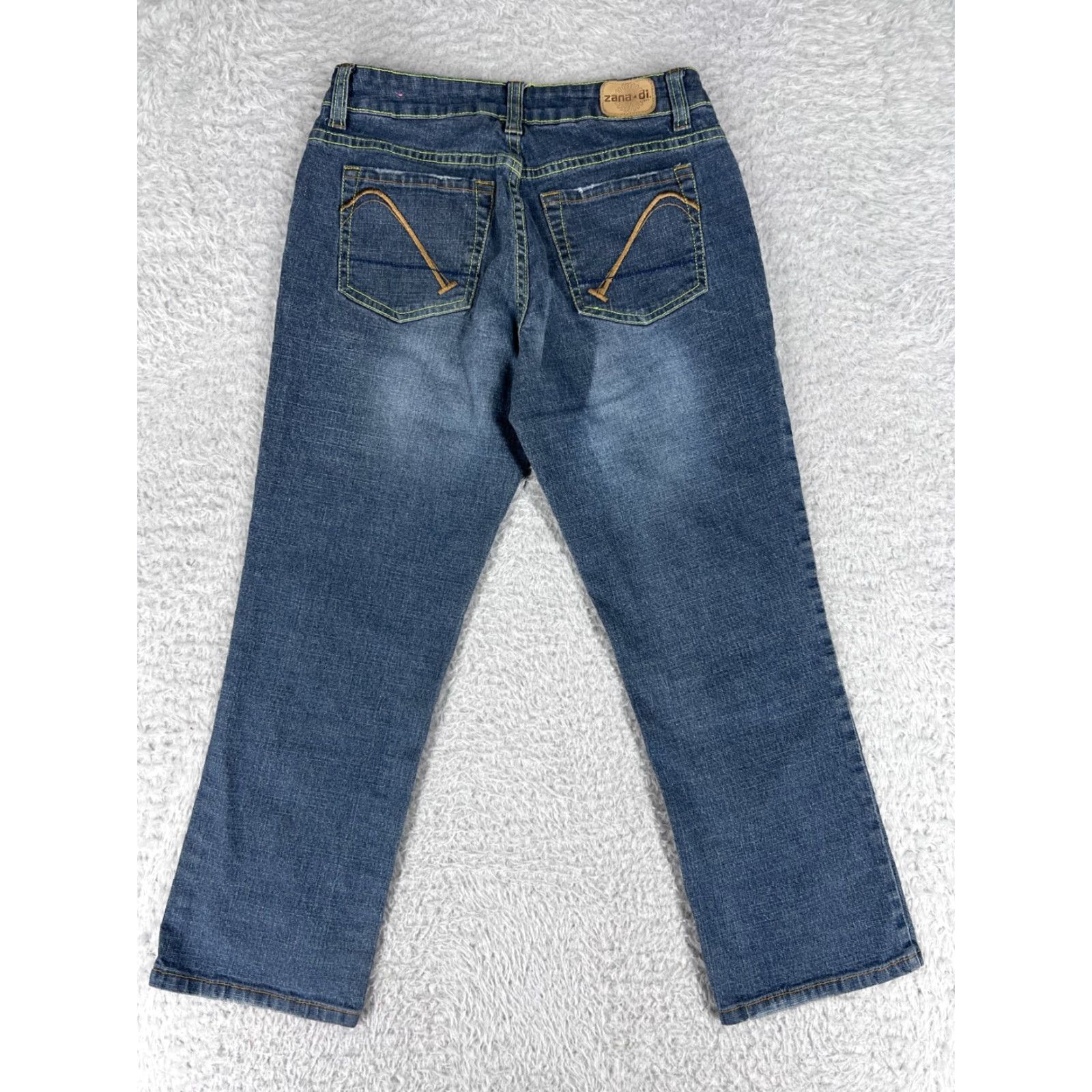 Denime Zana Di Jeans Womens 3 Blue Denim Medium Wash Crop Straight Stretch Size 26" / US 2 / IT 38 - 2 Thumbnail