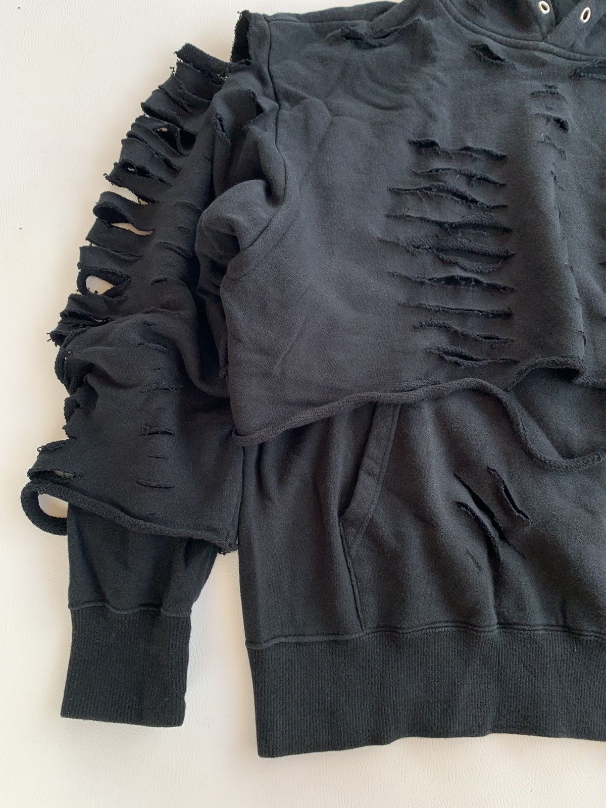 KMRii FULL BK Crazy Distressed Double Layer Japanese Style Hoodie Size US M / EU 48-50 / 2 - 6 Thumbnail