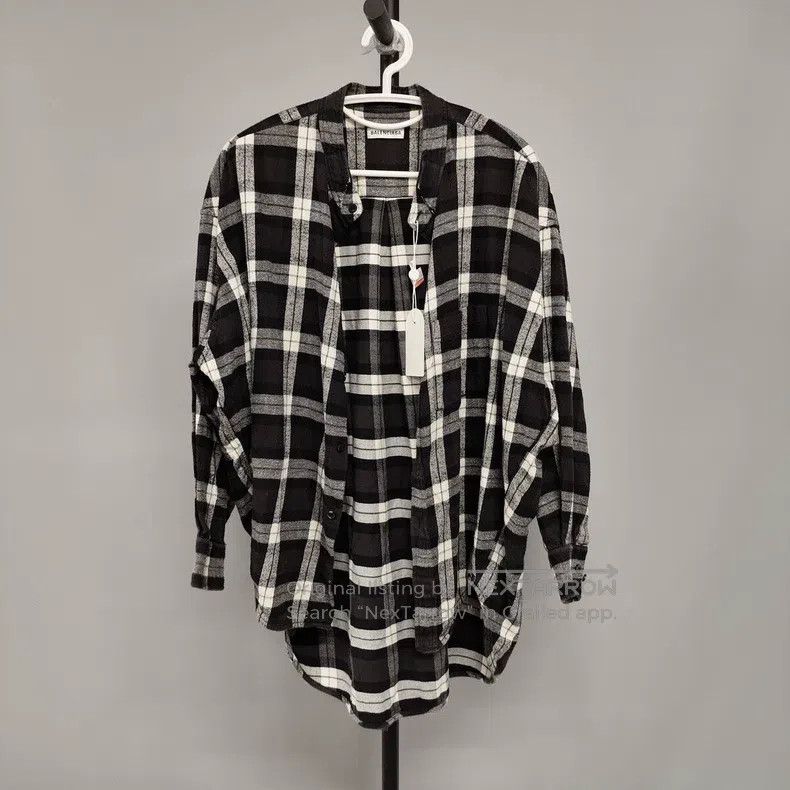 Balenciaga Balenciaga Cotton Logo Plaid Ribbon Shirt Size XS / US 0-2 / IT 36-38 - 1 Thumbnail