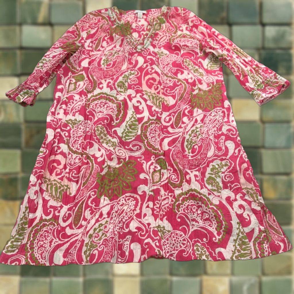 Charter Club Charter Club Dress A-Line Sleeveless V-Neck Pink Knit Casual Short Above Knee Women L Regular XS? No, L Size L / US 10 / IT 46 - 1 Thumbnail
