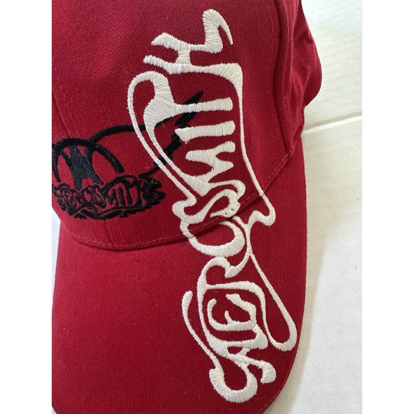 Aerosmith Bio Domes, Aerosmith- O Yeah- Red Cap/Hat 56CM/Regular VTG Size ONE SIZE - 4 Thumbnail