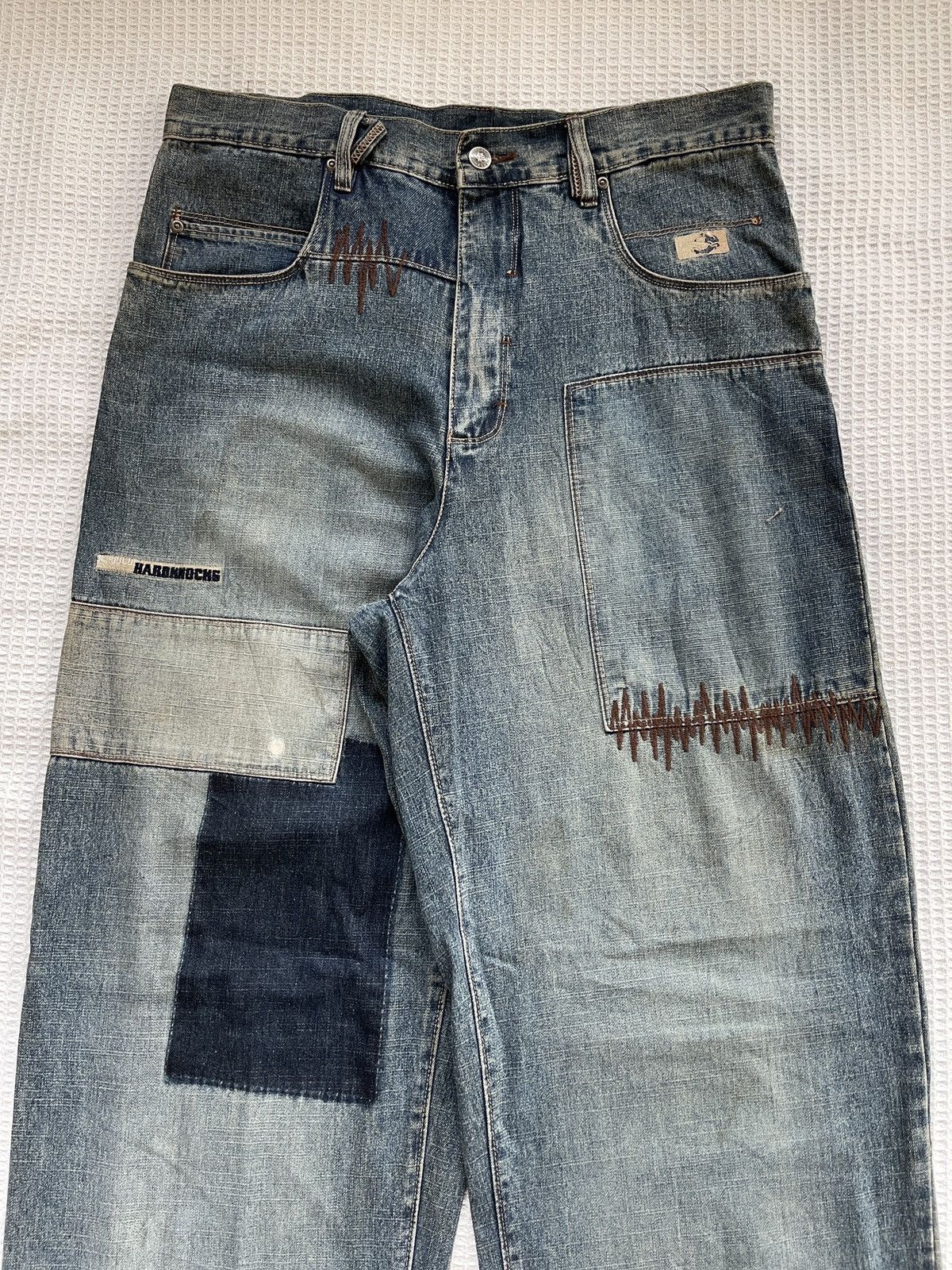 JNCO Rarerest🔥School Of Hard Knocks Skates Baggy Patchwork jeans Size US 35 - 4 Thumbnail