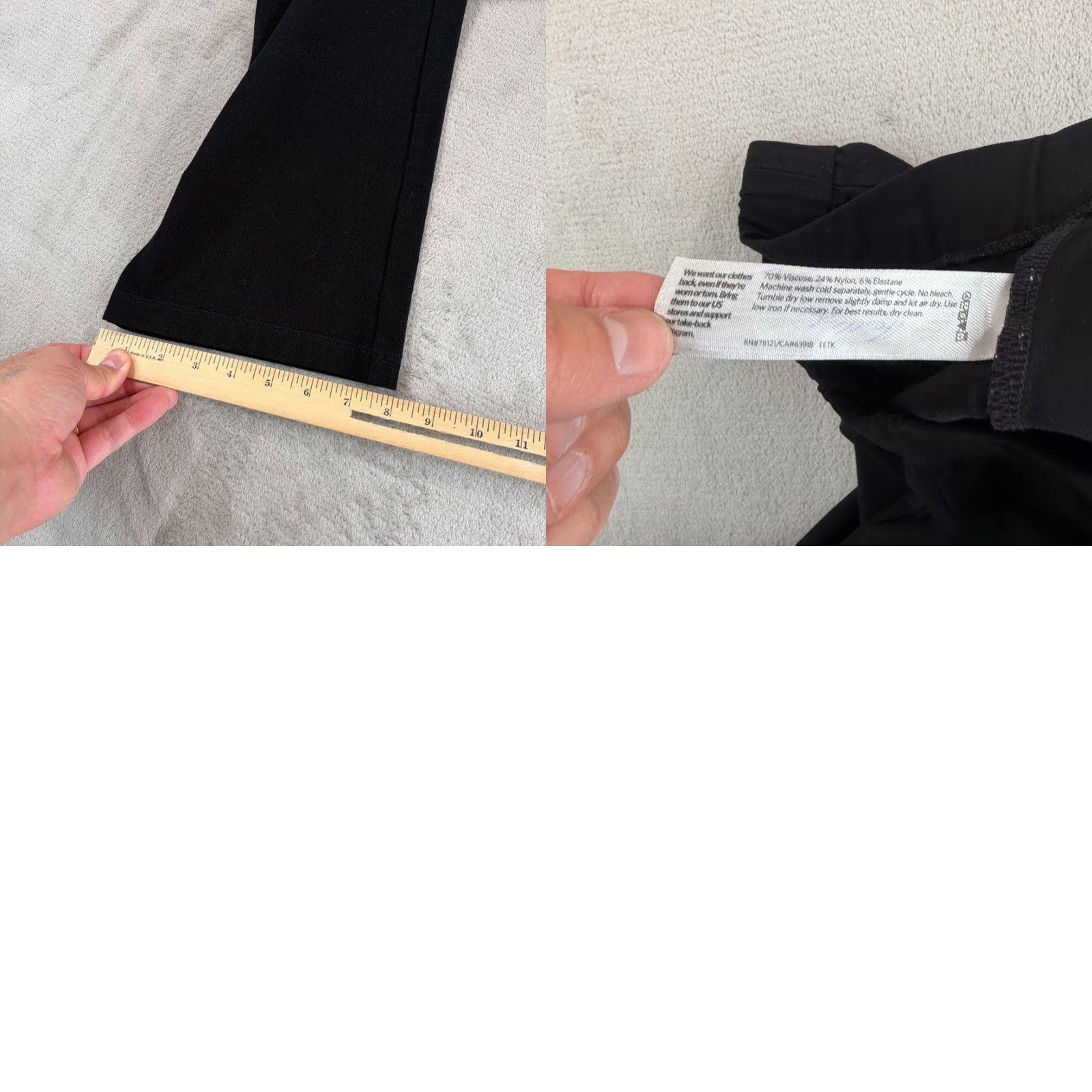 Eileen Fisher EILEEN FISHER Pants Women XS Black Viscose Blend Stretch Straight Leg Pull-On Size 26" / US 2 / IT 38 - 8 Thumbnail