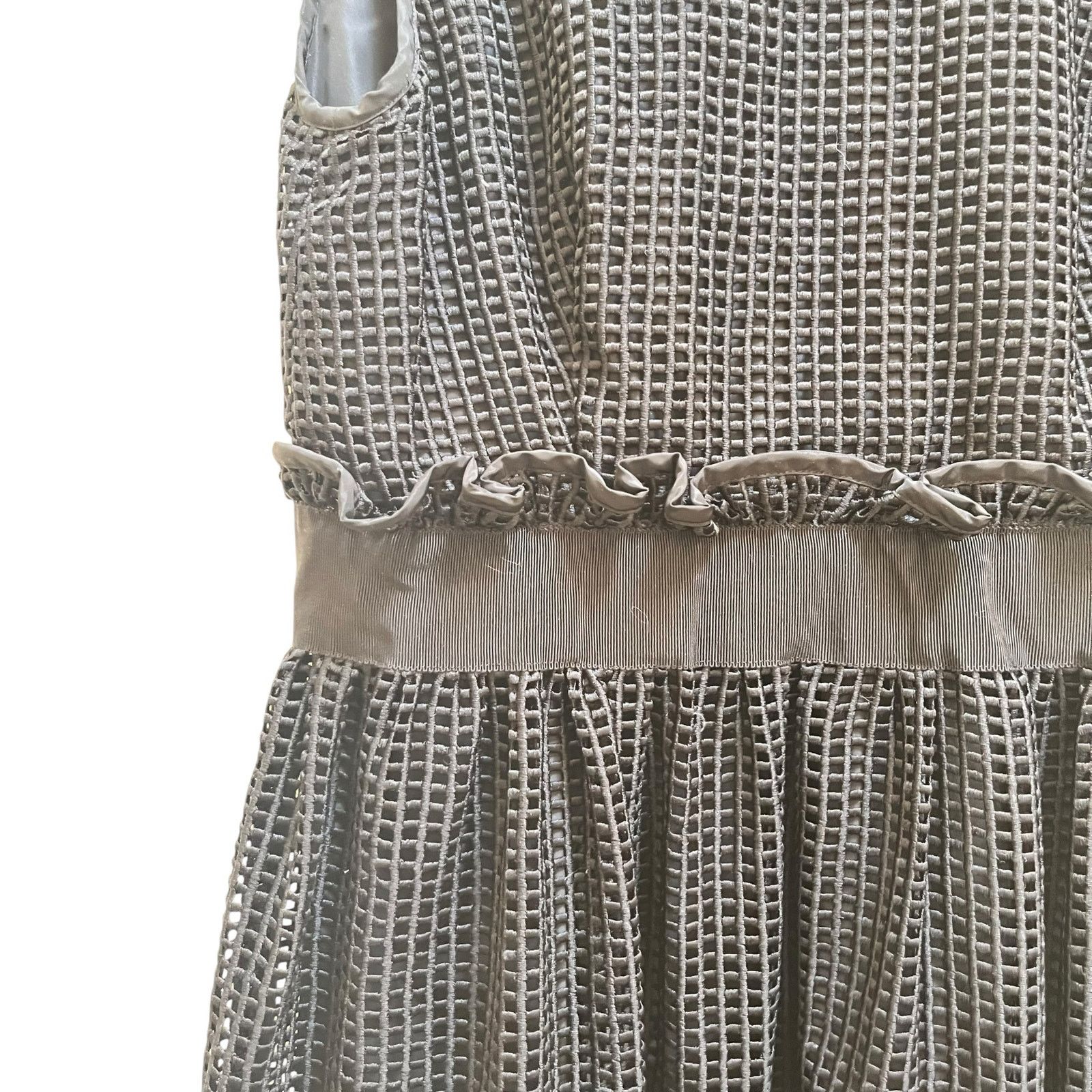Orla Kiely Orla Kiely Black Grid Mesh Sleeveless Knee Length Dress Size M / US 6-8 / IT 42-44 - 7 Thumbnail
