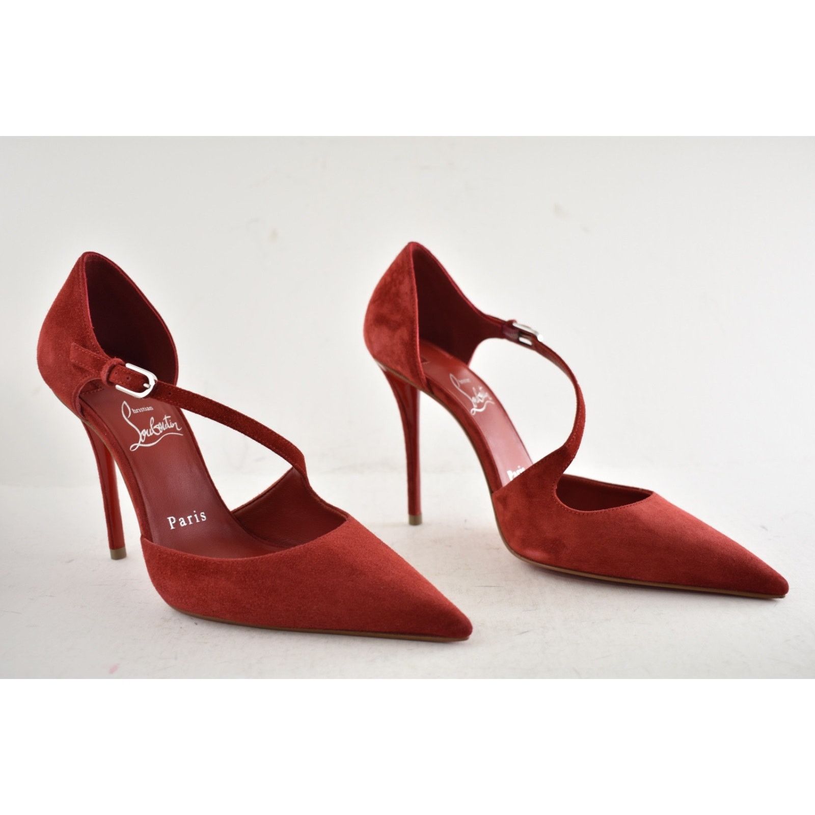 Christian Louboutin Christian Louboutin Miss Ziggyta Red Suede Pump 36.5 Size US 6.5 / IT 36.5 - 4 Thumbnail
