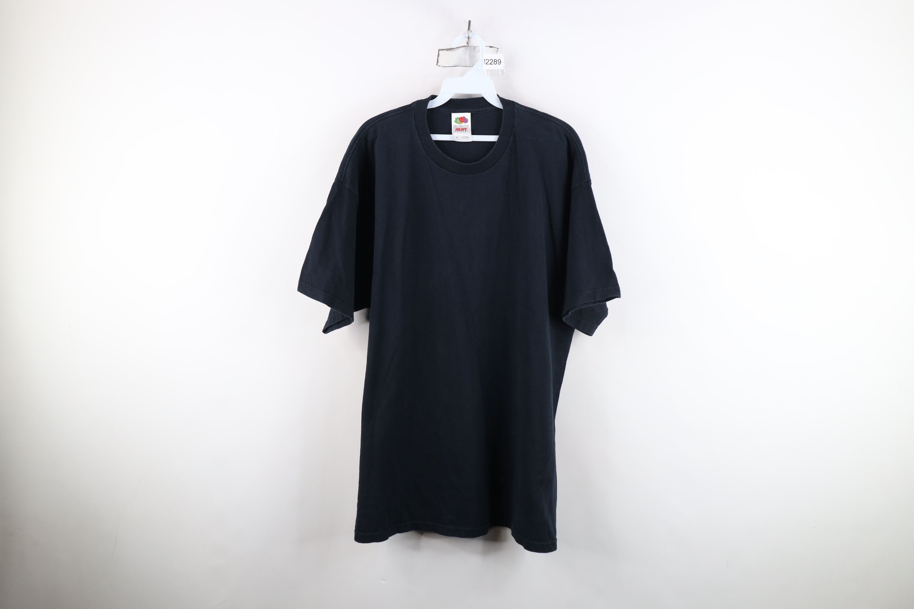 Vintage Vintage 90s Y2K Streetwear Blank Heavy Cotton T-Shirt Black Size US XXL / EU 58 / 5 - 1 Thumbnail
