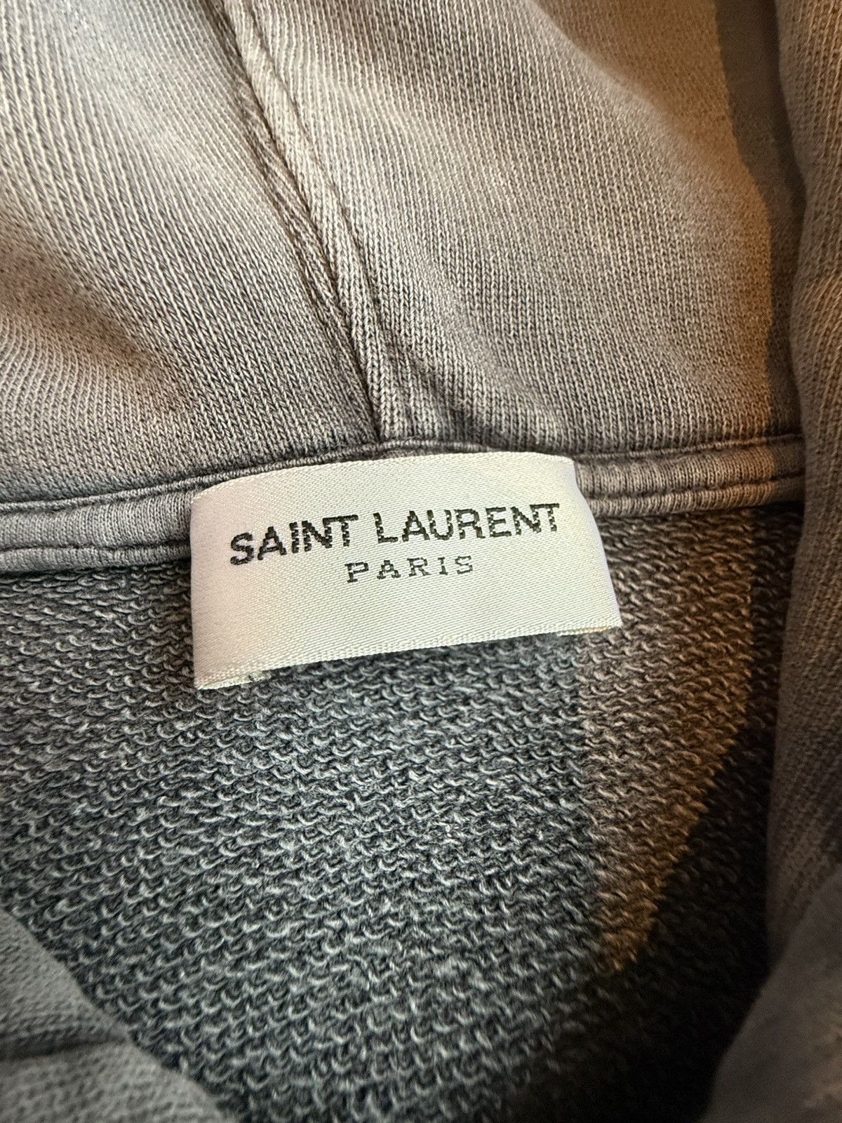 Saint Laurent Paris $890 Saint Laurent acid wash grey Rive Gauche logo hoodie M Size US M / EU 48-50 / 2 - 23 Thumbnail