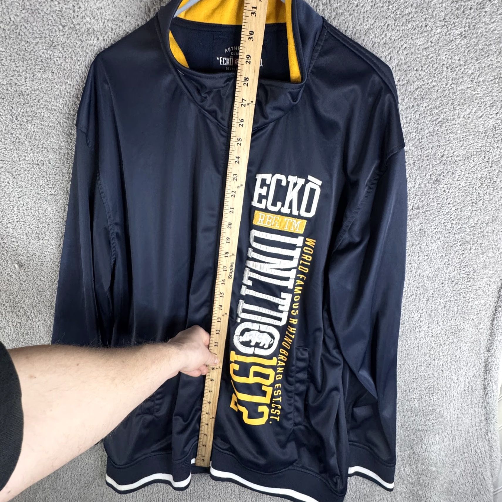Ecko Unltd. Ecko Unltd Track Jacket Mens 3XL Blue Full Zip Rhino Graphic Logo Athletic Size US XXL / EU 58 / 5 - 7 Thumbnail