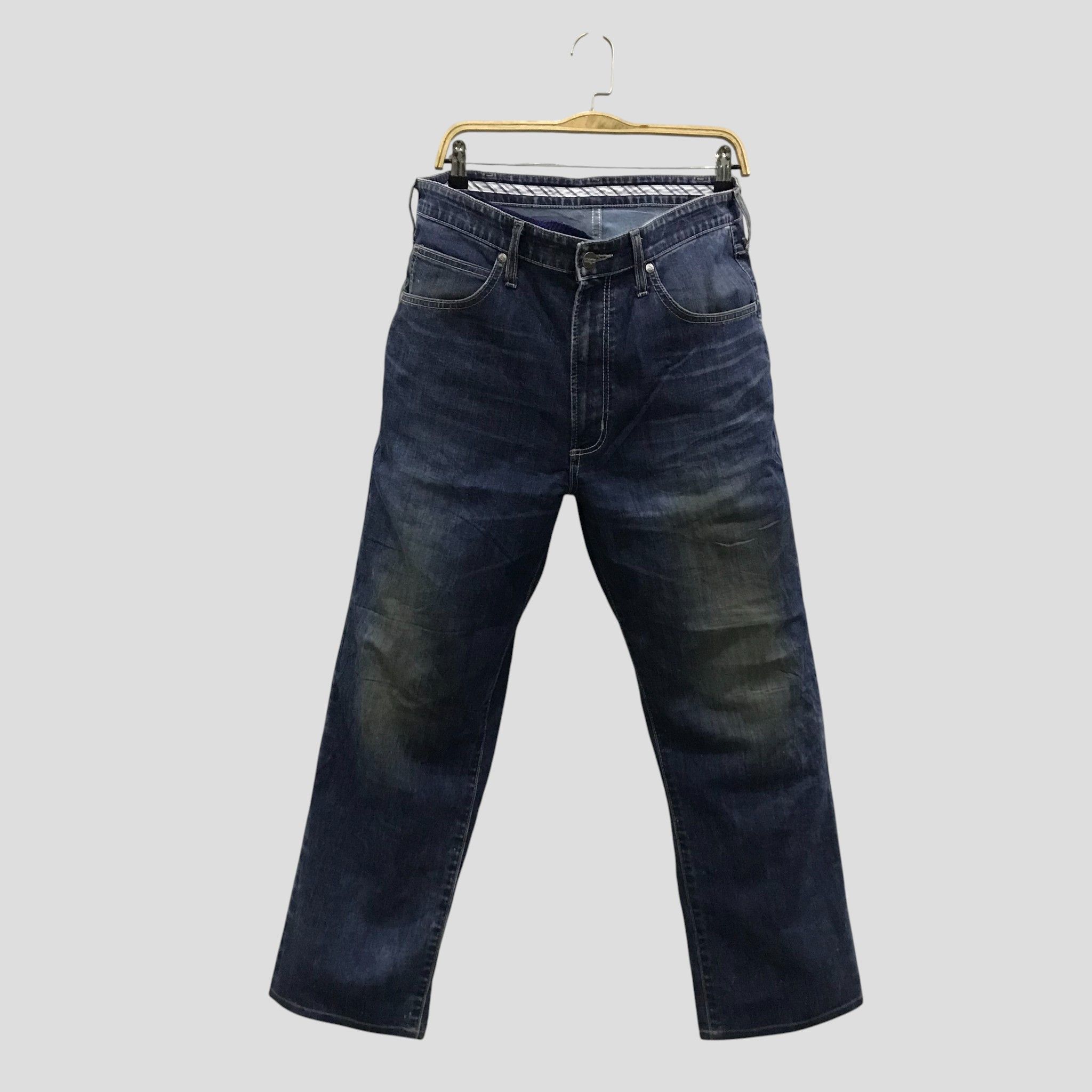 Wrangler VINTAGE Wrangler 13MWZ Dark Wash Blue Denim Cowboy Jeans