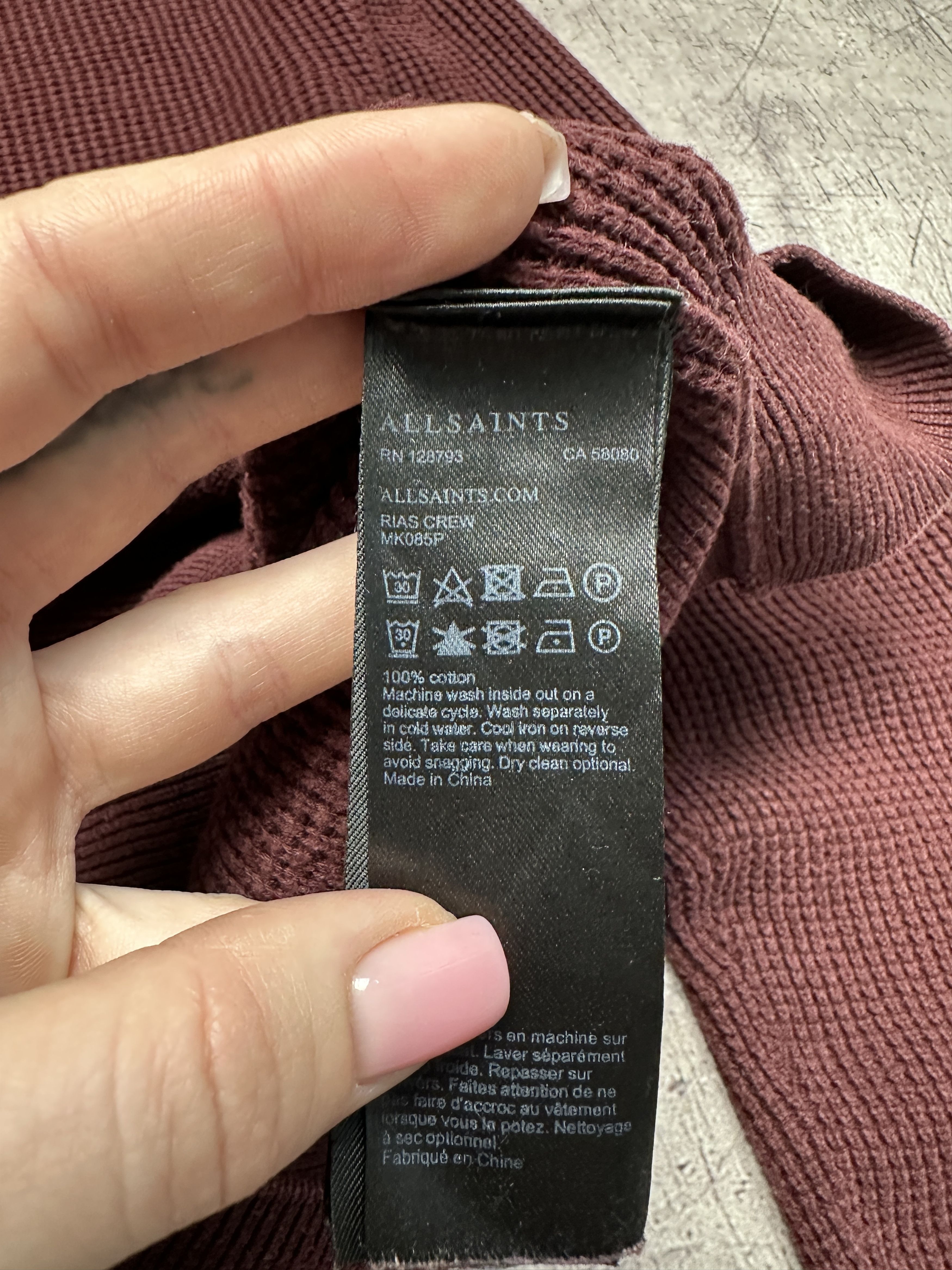 Allsaints Allsaint Mens Rias Crew Neck Knit Sweater Size US XS / EU 42 / 0 - 5 Thumbnail