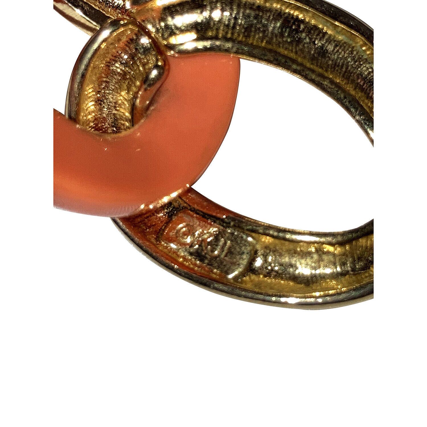 Designer Kenneth Jay Lane Simulated Coral Gold Jumbo Chain Necklace Size ONE SIZE - 4 Thumbnail