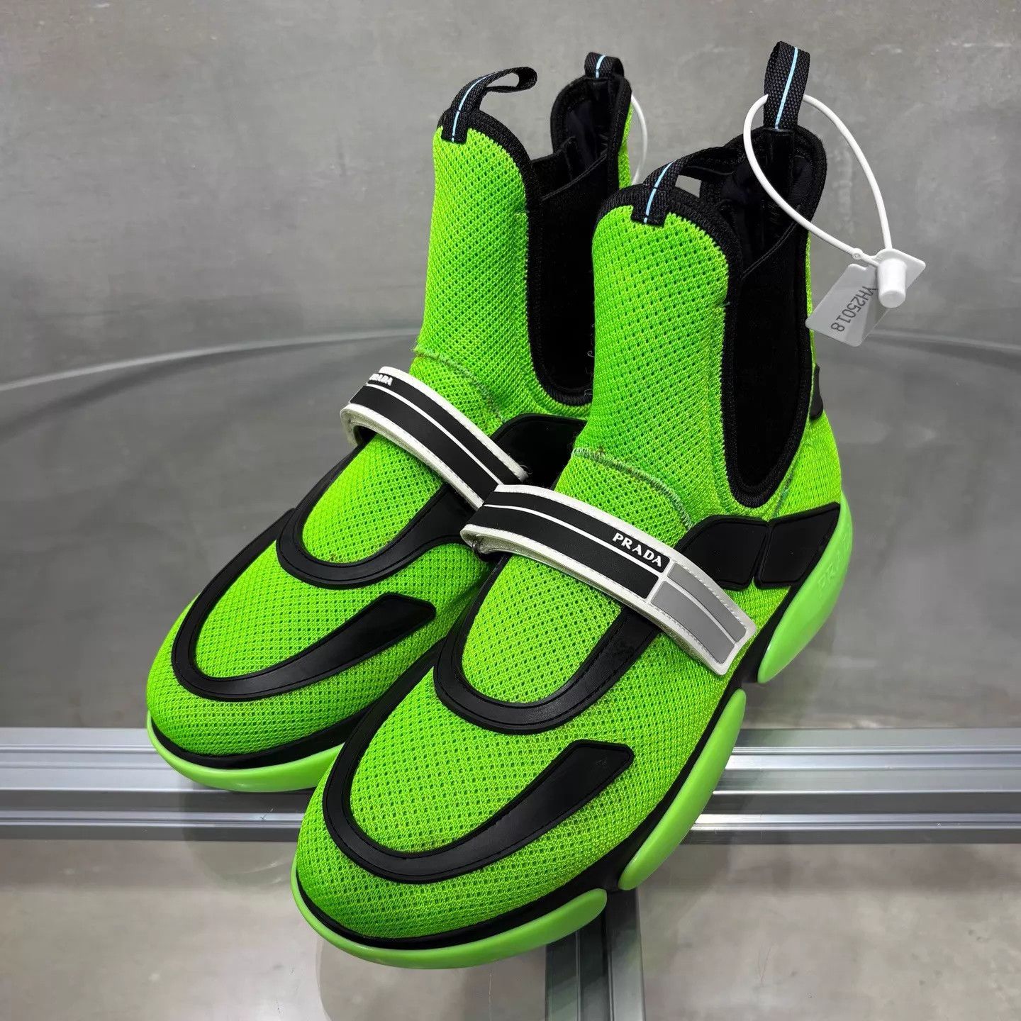 Prada Prada Neon Green Velcro HT Sneakers 37 New Boxless Size US 6.5 / IT 36.5 - 2 Thumbnail