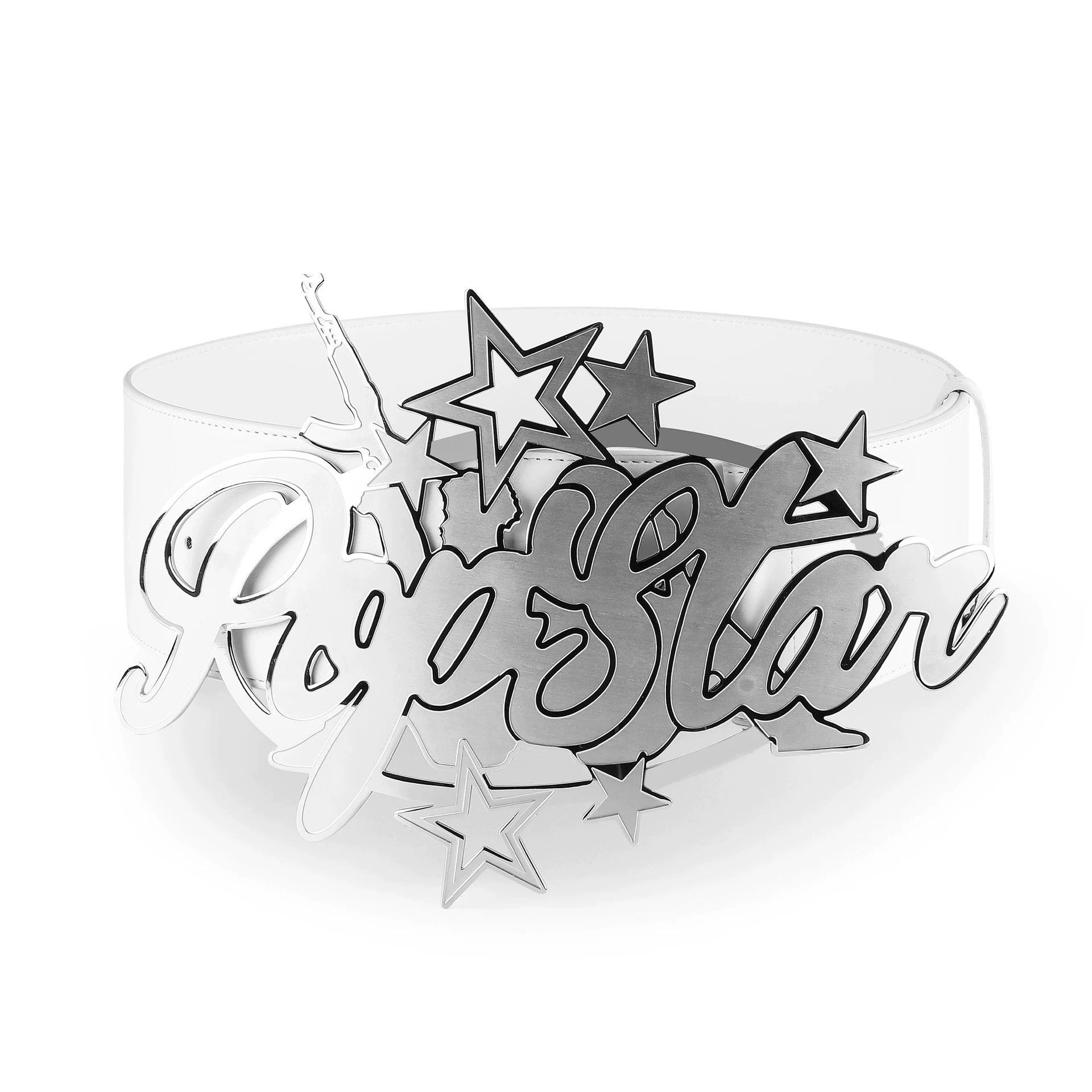 Other TE.COM Oversized Metal Letter Matte Star Leather Belt New Rare Size ONE SIZE - 4 Thumbnail