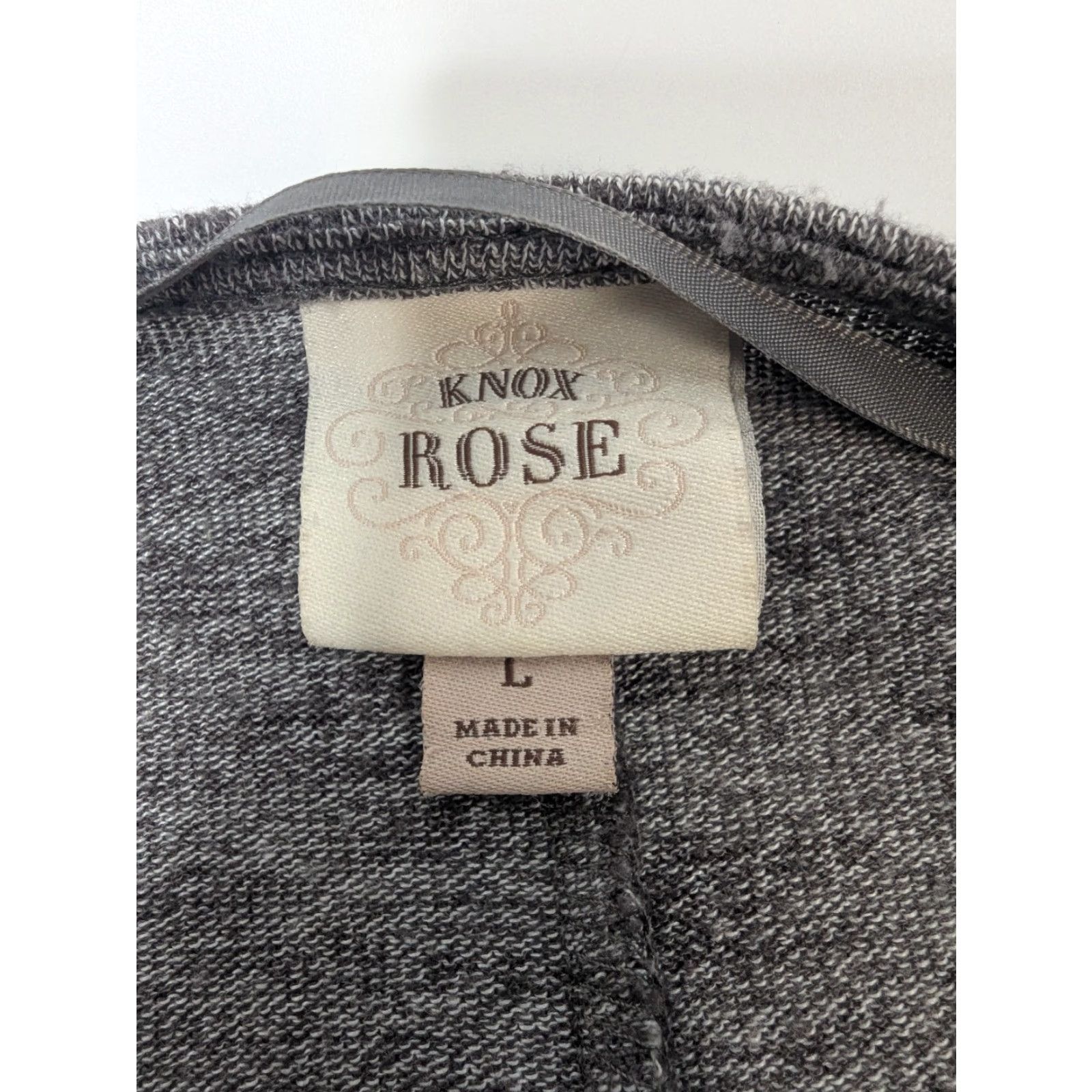 Vintage Knox Rose Cardigan Women's Large Gray Tie Dye Open Front Sweater Draped Knit Size L / US 10 / IT 46 - 7 Thumbnail