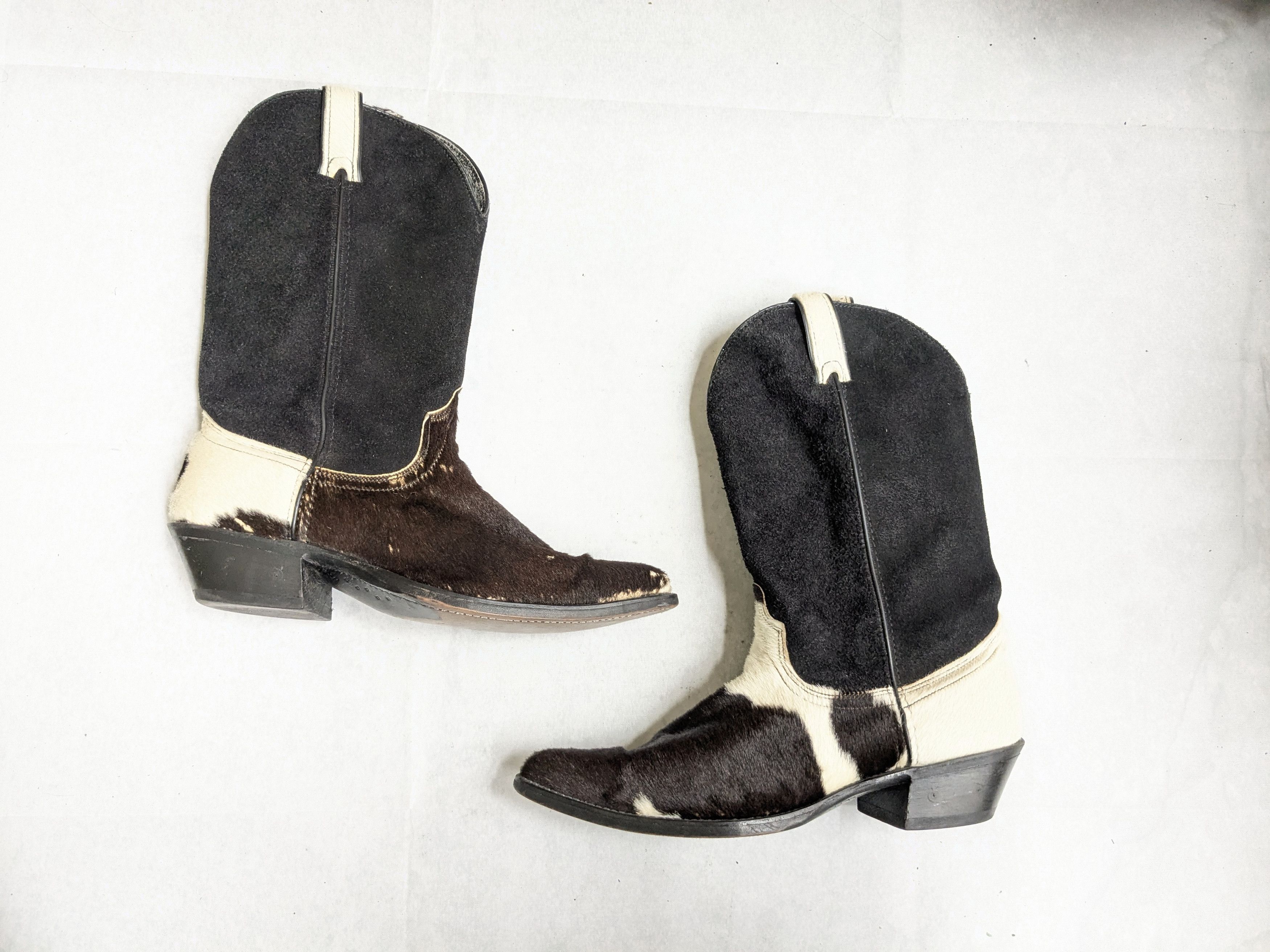 Vintage Vintage Cowboy Boots Calf Hair 9.5 D Black White Brown Size US 9.5 / EU 42-43 - 1 Thumbnail