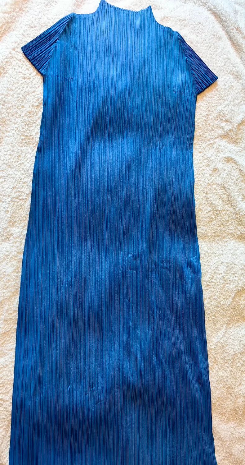 Issey Miyake Issey Miyake size:3 Blue pleated dress Size M / US 6-8 / IT 42-44 - 2 Thumbnail