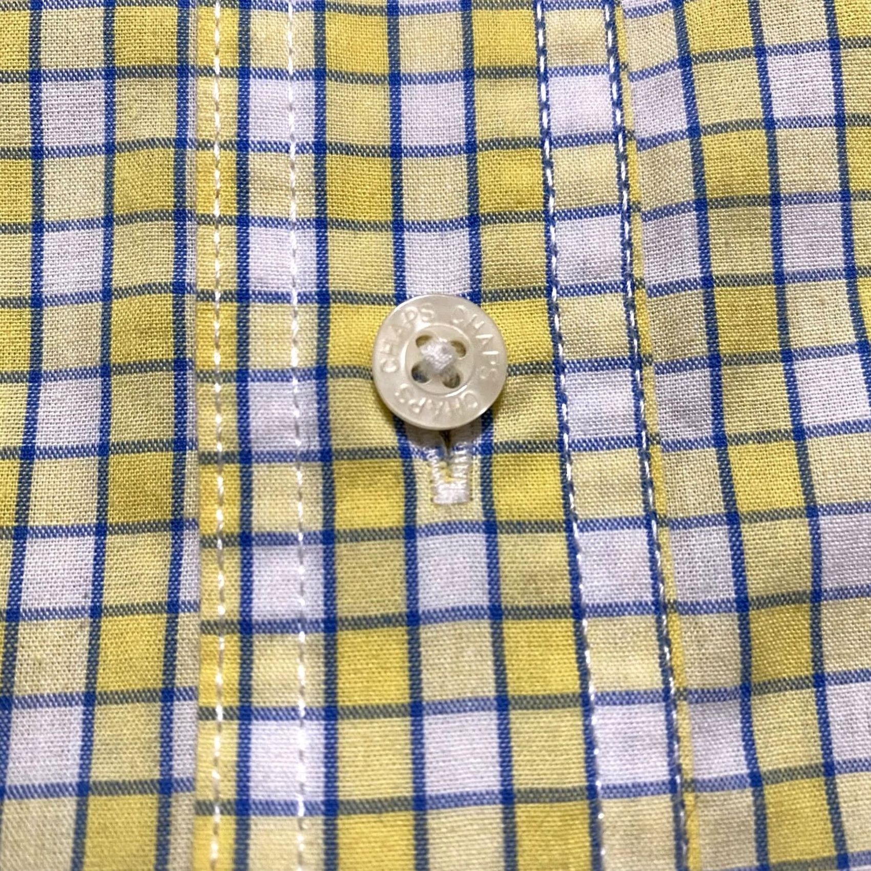 Chaps Chaps Ralph Lauren Mens XL Shirt Short Sleeve Plaid Button-Down Easy Care Yellow/Blue Size US XL / EU 56 / 4 - 3 Thumbnail