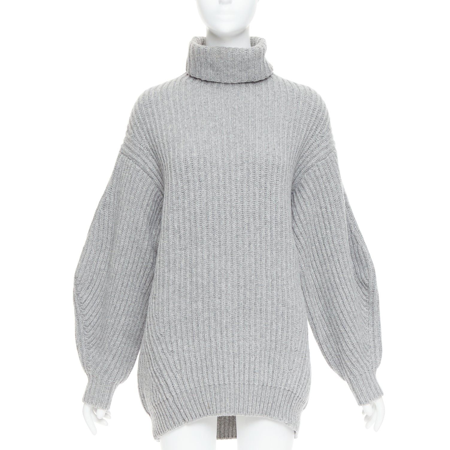 Acne Studios ACNE STUDIOS 2016 Isa grey wool chunky turtleneck ribbed sweater XS Size S / US 4 / IT 40 - 1 Thumbnail