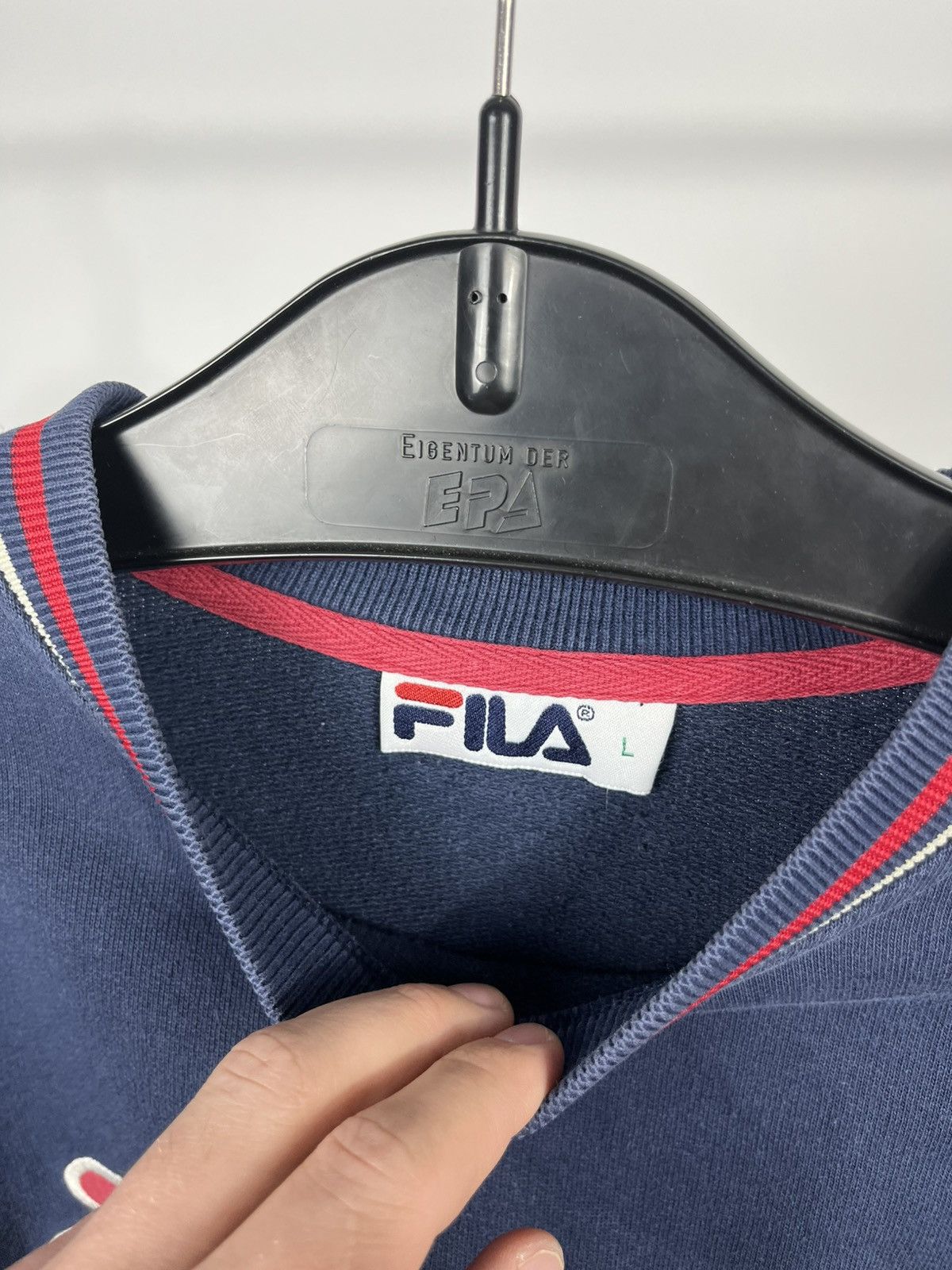 Fila Fila Vintage Sweatshirt Big Logo Navy Crewneck Size L Jumper Size US L / EU 52-54 / 3 - 5 Thumbnail