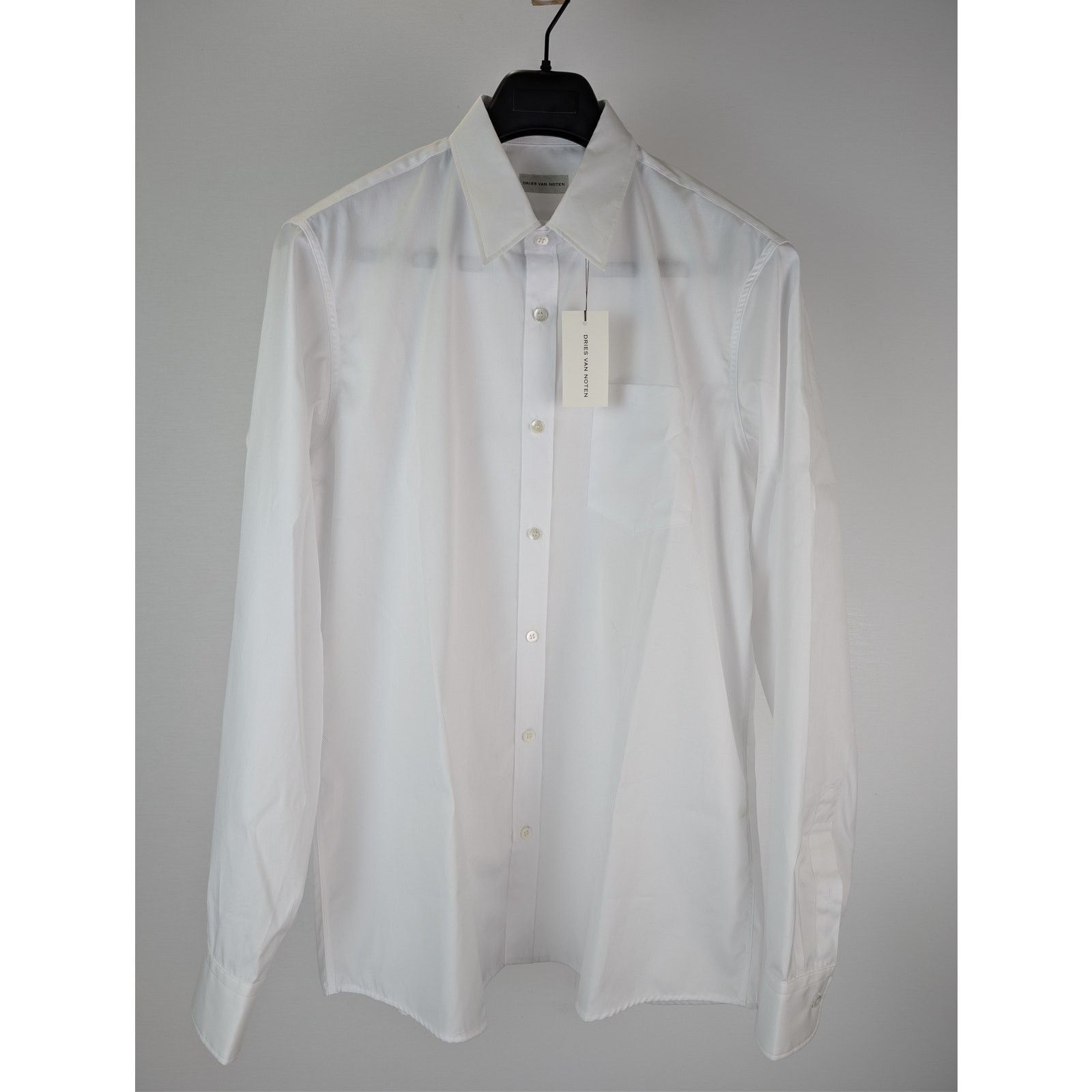 Dries Van Noten o1rshd1 Slim Fit Cotton Suit Shirt in White Size US L / EU 52-54 / 3 - 8 Thumbnail