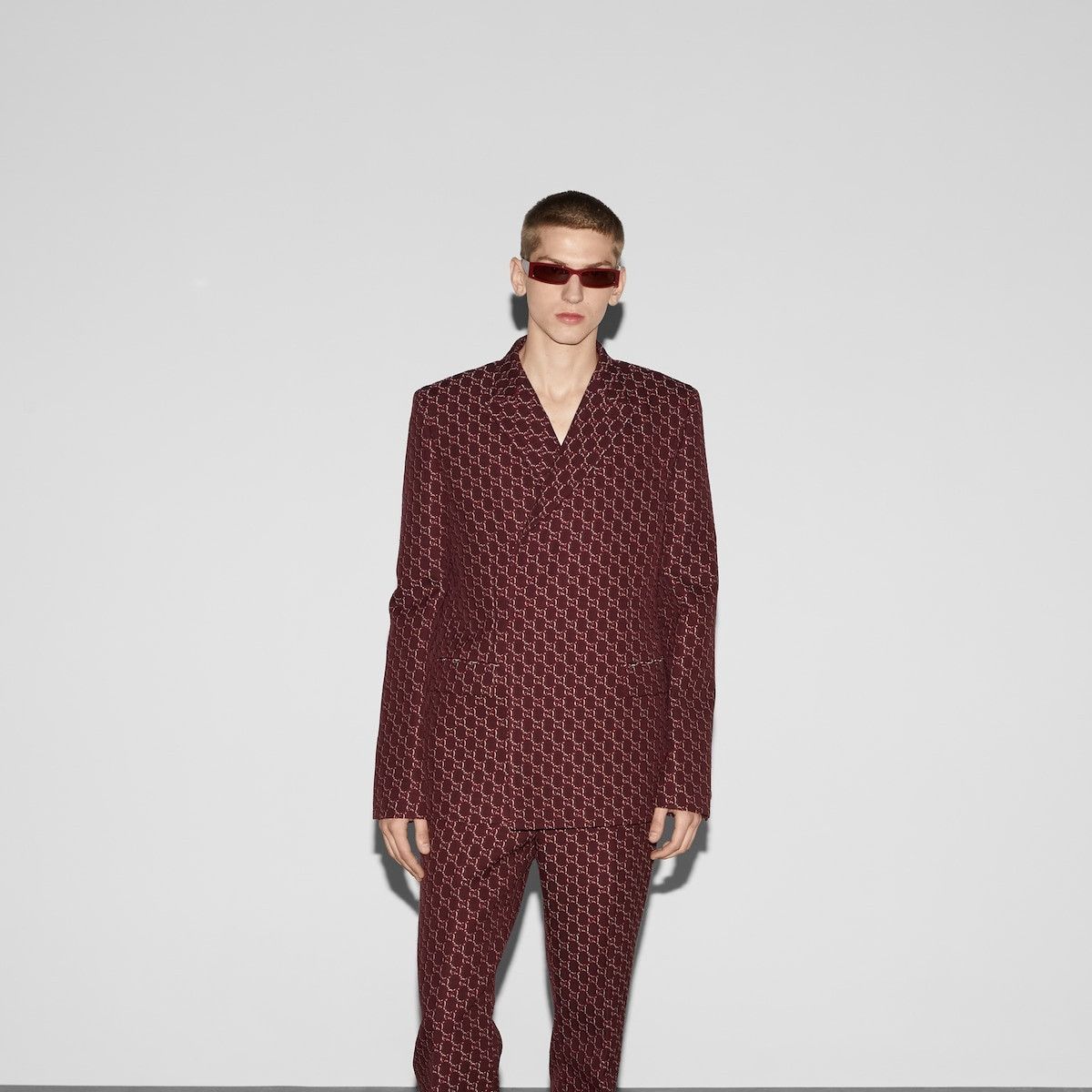 Gucci o1loc1c1125 792325 Wool Jacket With GG Shadow in Multicolor Size US XL / EU 56 / 4 - 7 Thumbnail