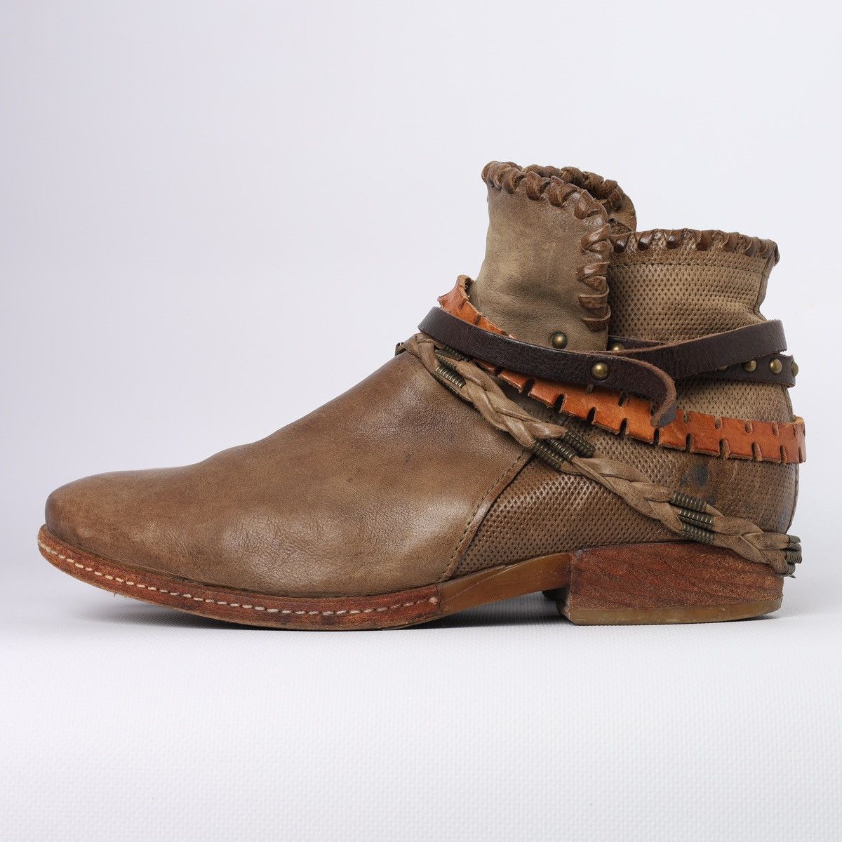 A.S.98 A.S.98 Airstep As 98 Leather Ankle Boots Straps Belt Shoes Size US 10 / IT 40 - 3 Thumbnail