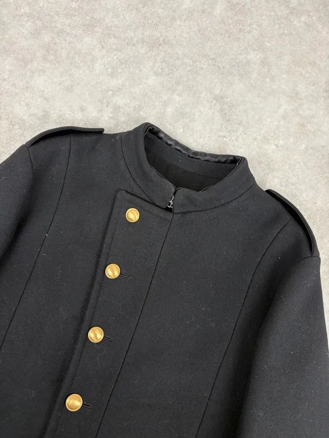 Gucci FW2003 Gucci Black Asymmetrical Buttoned Officer Classy Wool Jacket Size US S / EU 44-46 / 1 - 4 Thumbnail